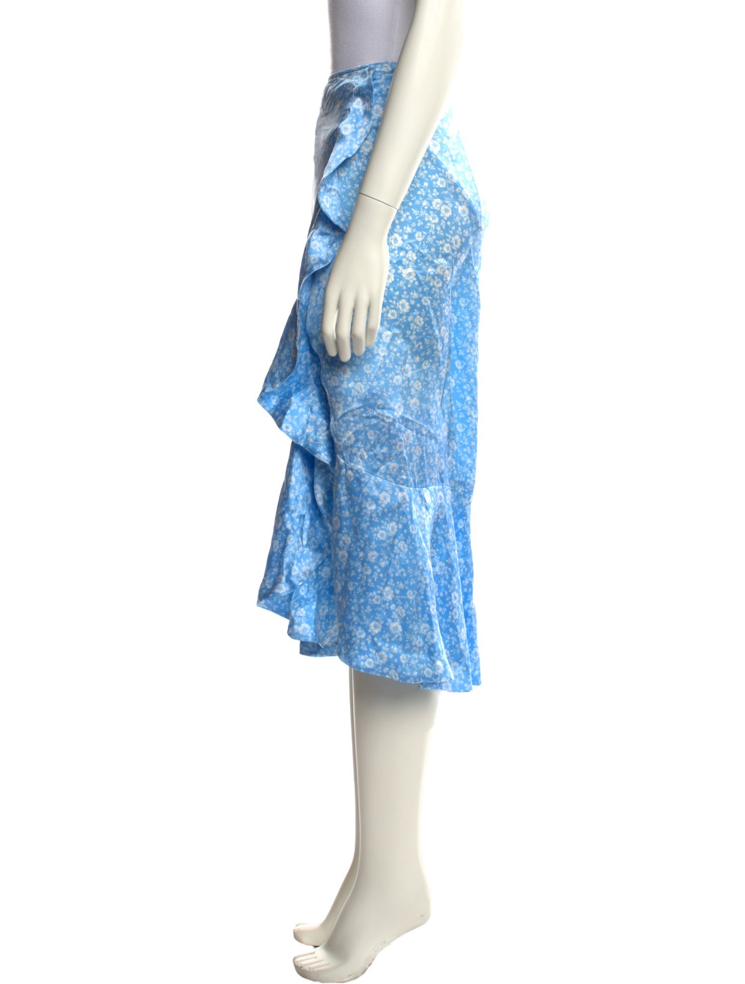 Ganni Silk Knee-Length Skirt