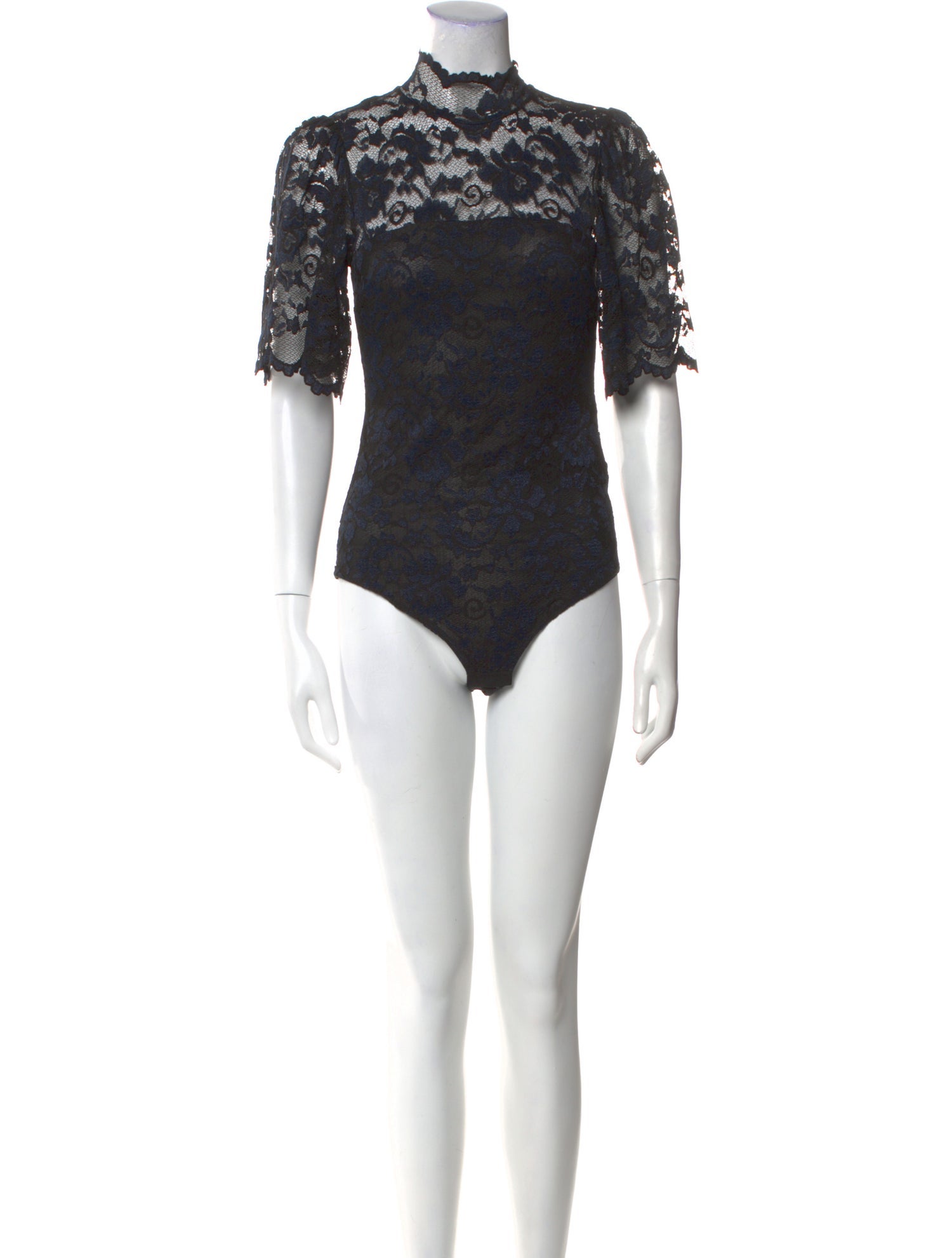 Ganni Mock Neck Short Sleeve Bodysuit