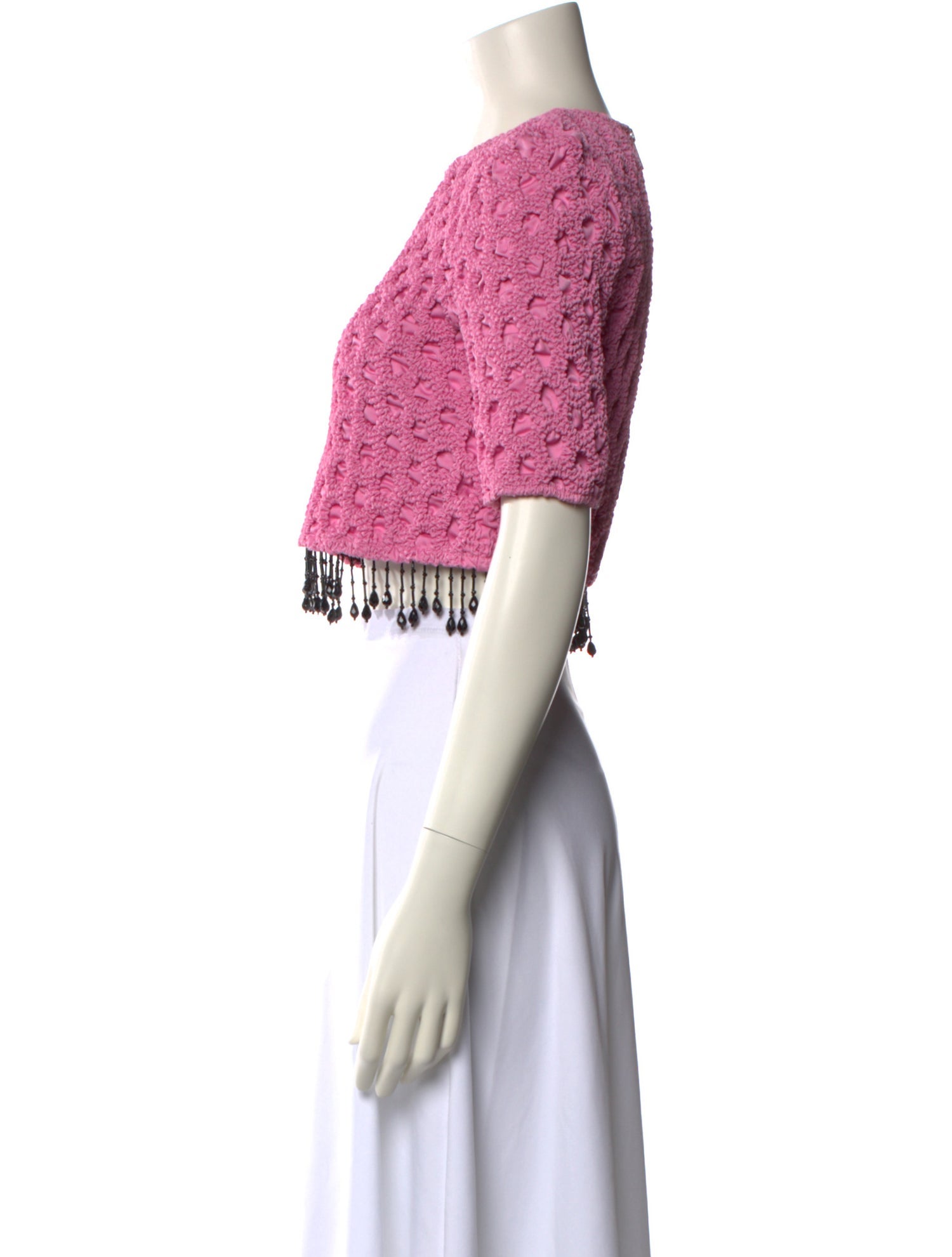 Ganni Crew Neck Short Sleeve Crop Top