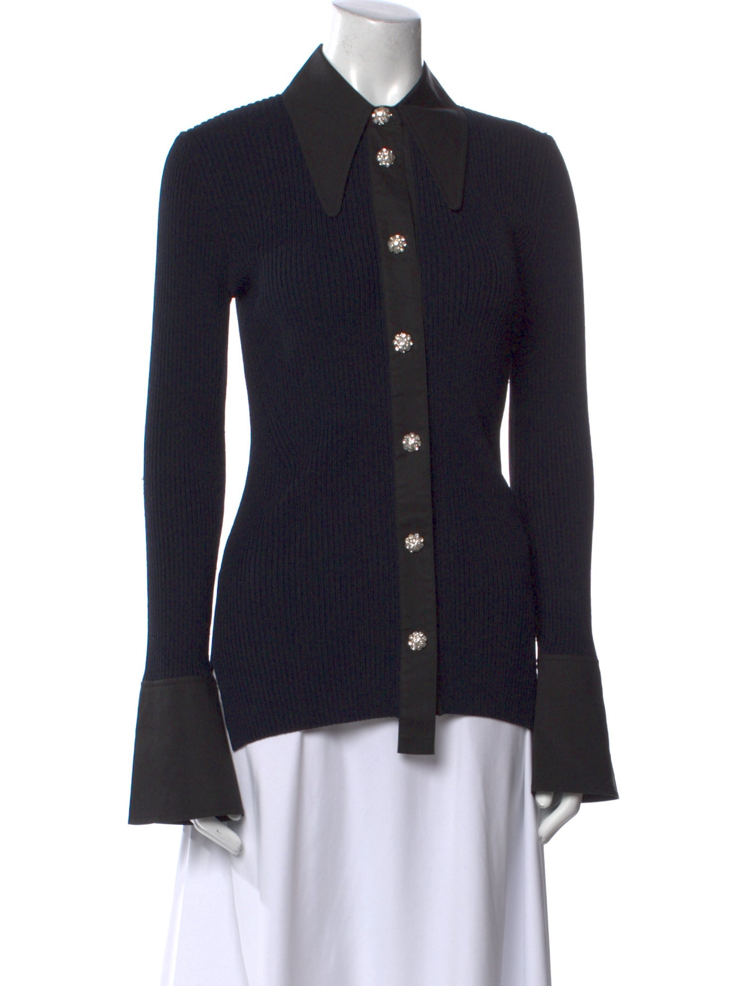 Ganni Long Sleeve Button-Up Top w/ Tags