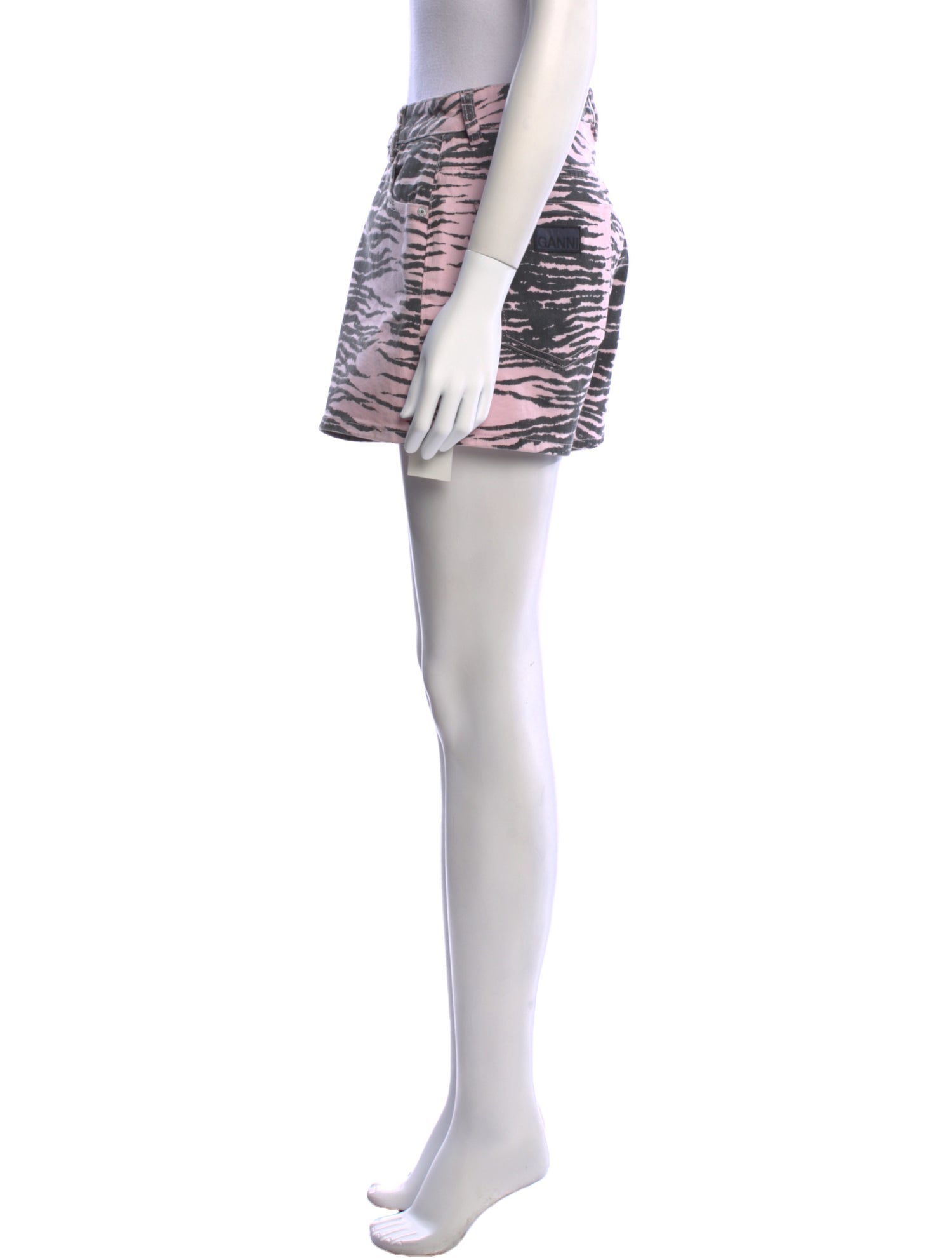 Ganni Animal Print Mini Shorts