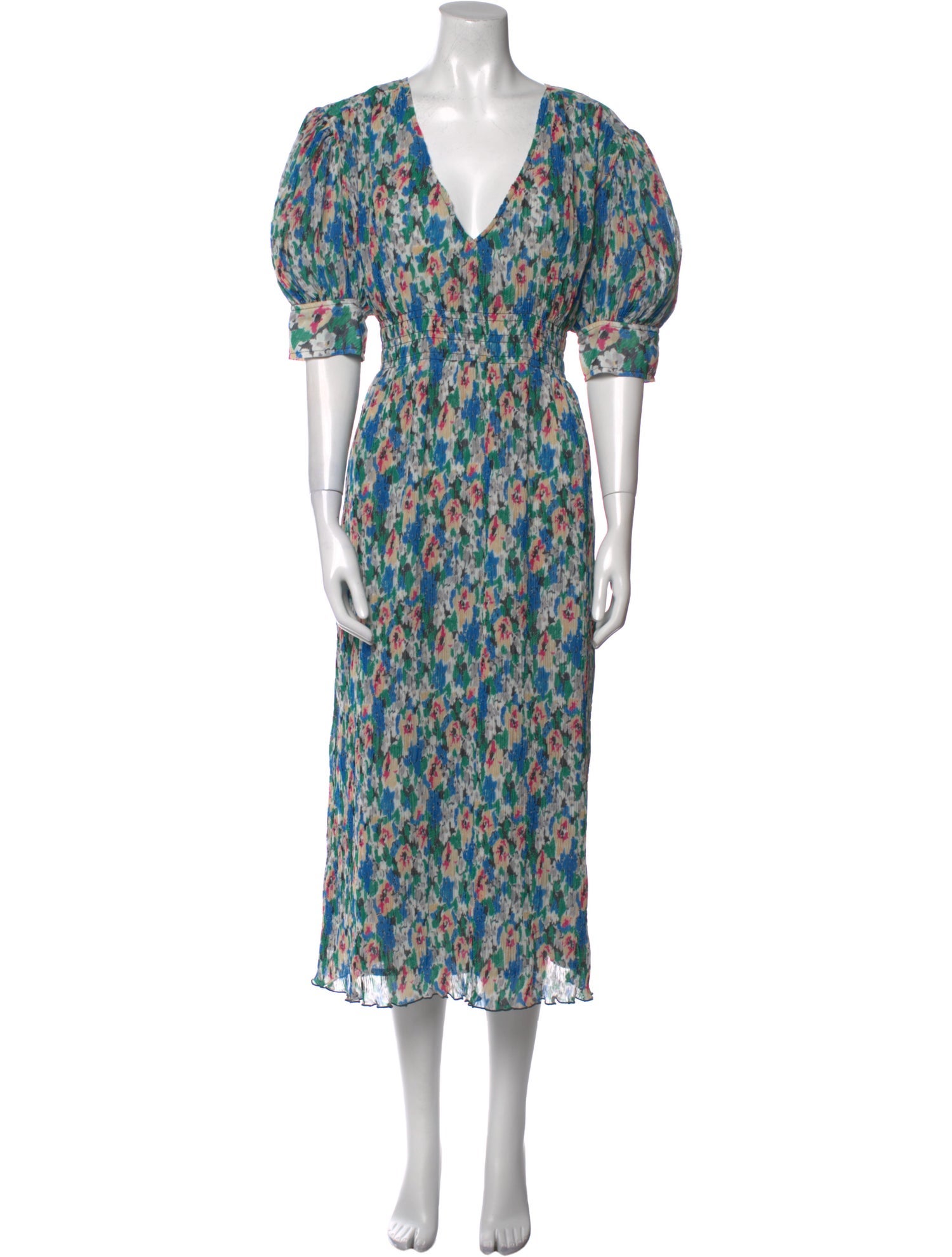 Ganni Floral Print Midi Length Dress