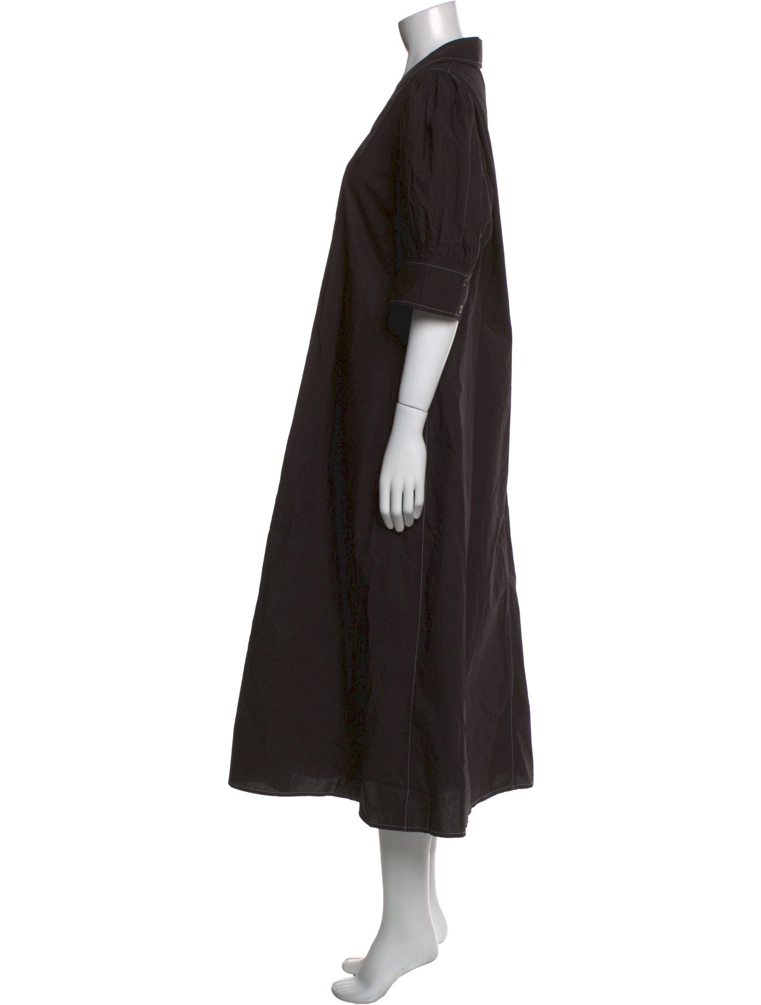 Ganni V-Neck Midi Length Dress