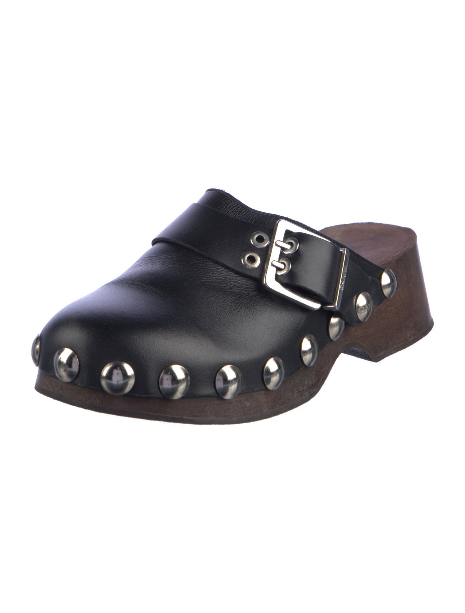 Ganni Leather Studded Accents Mules