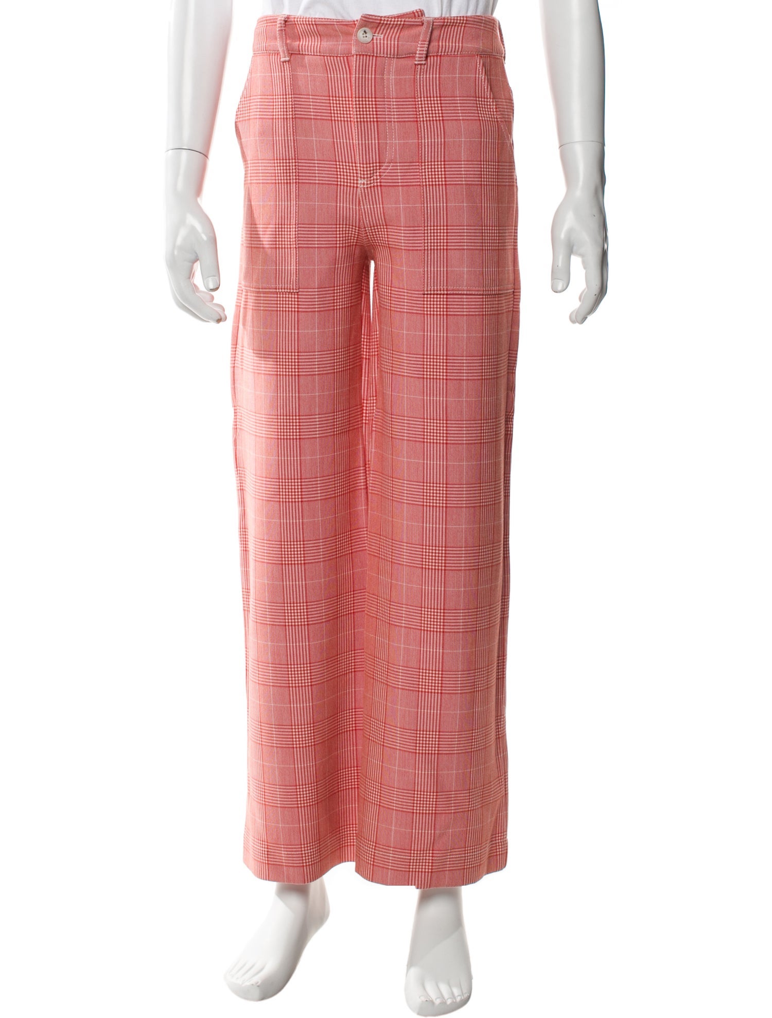 Ganni Plaid Print Pants