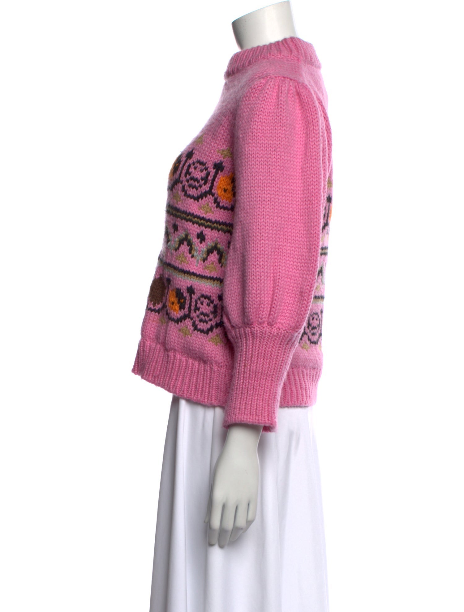 Ganni Merino Wool Graphic Print Sweater