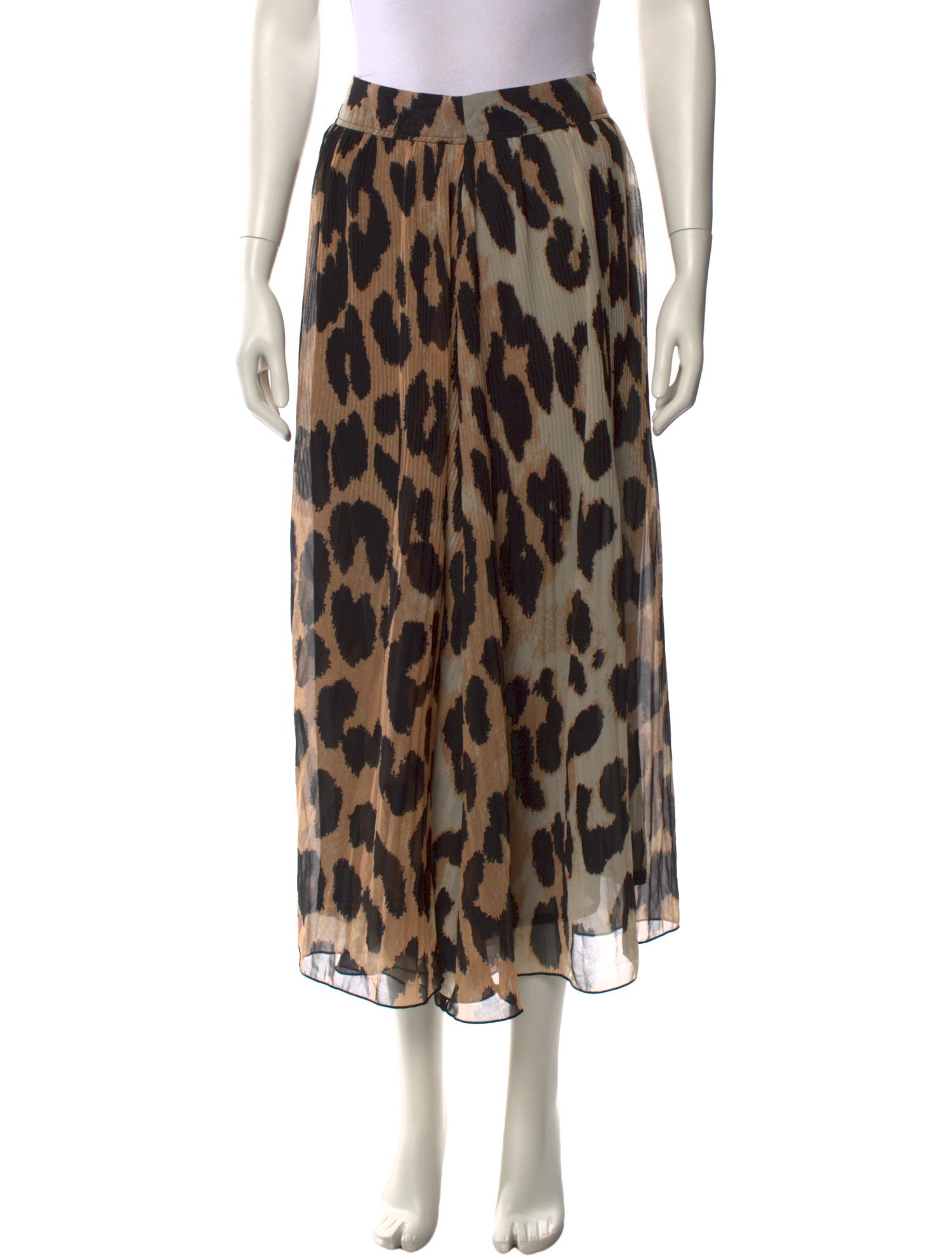 Ganni Animal Print Midi Length Skirt