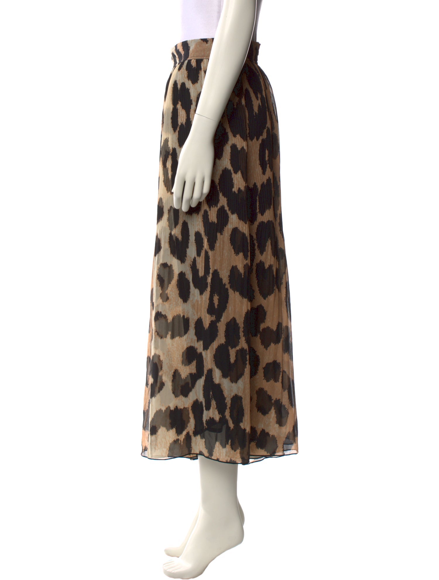 Ganni Animal Print Midi Length Skirt