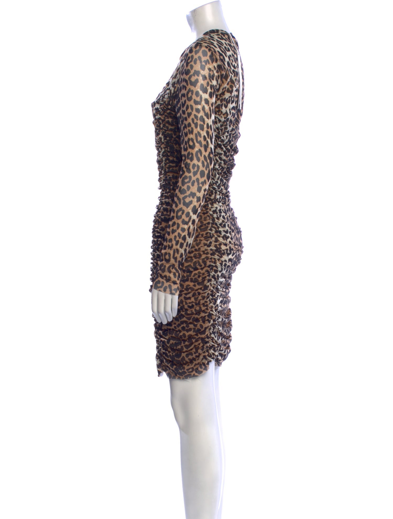 Ganni Animal Print Knee-Length Dress