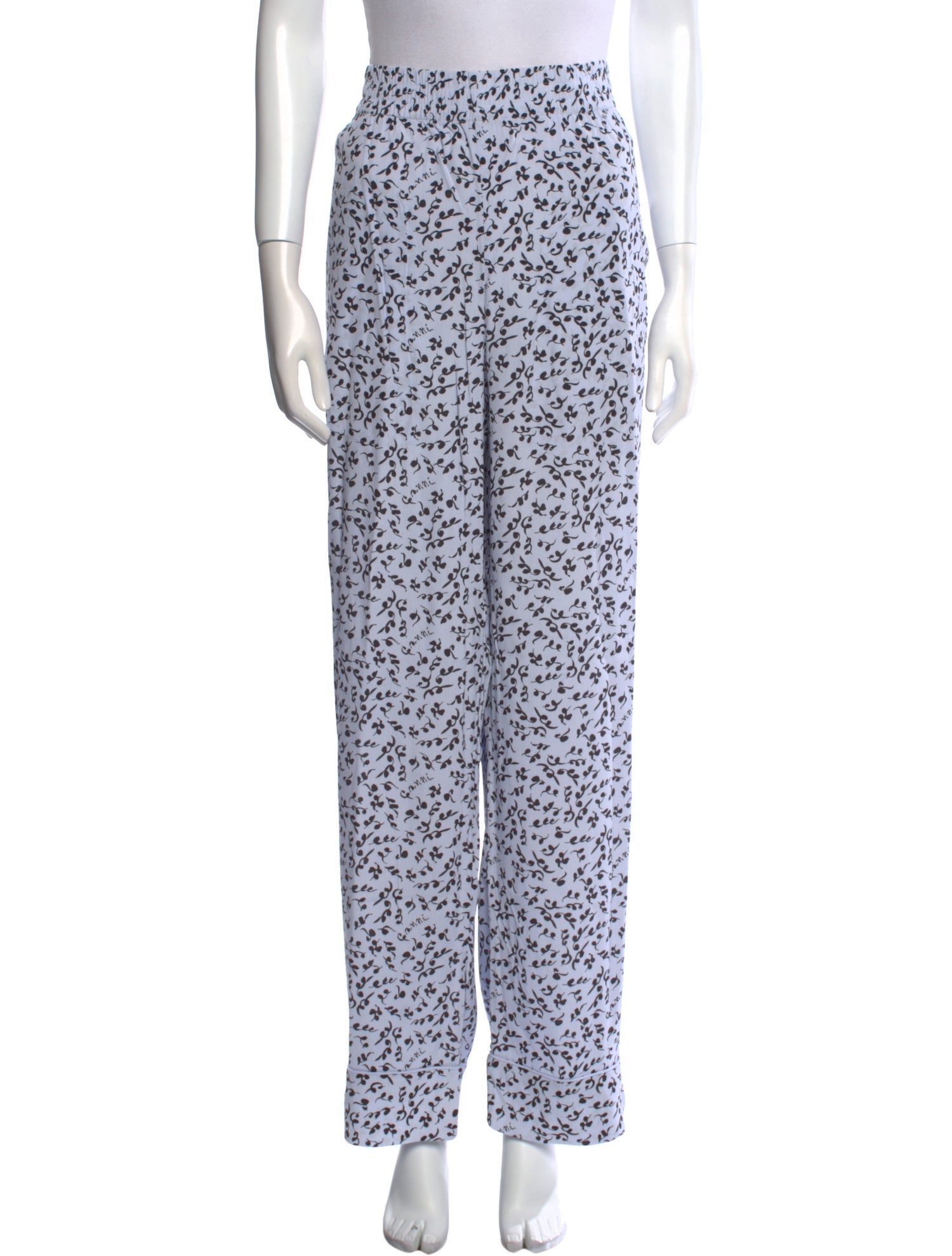 Ganni Printed Wide Leg Pants