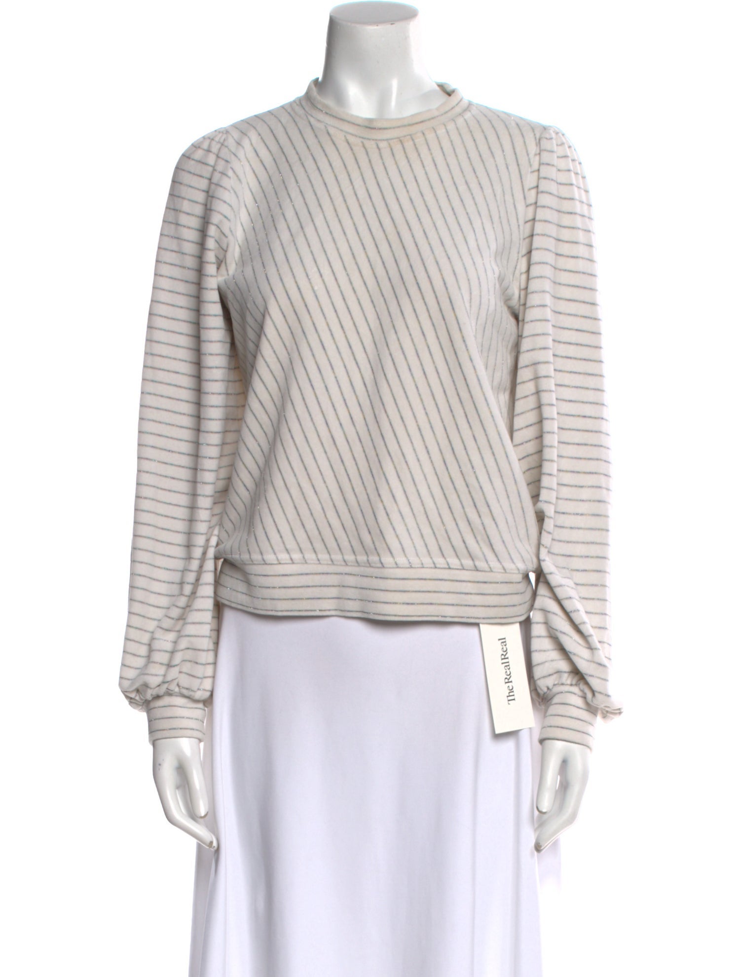 Ganni Striped Crew Neck Sweatshirt
