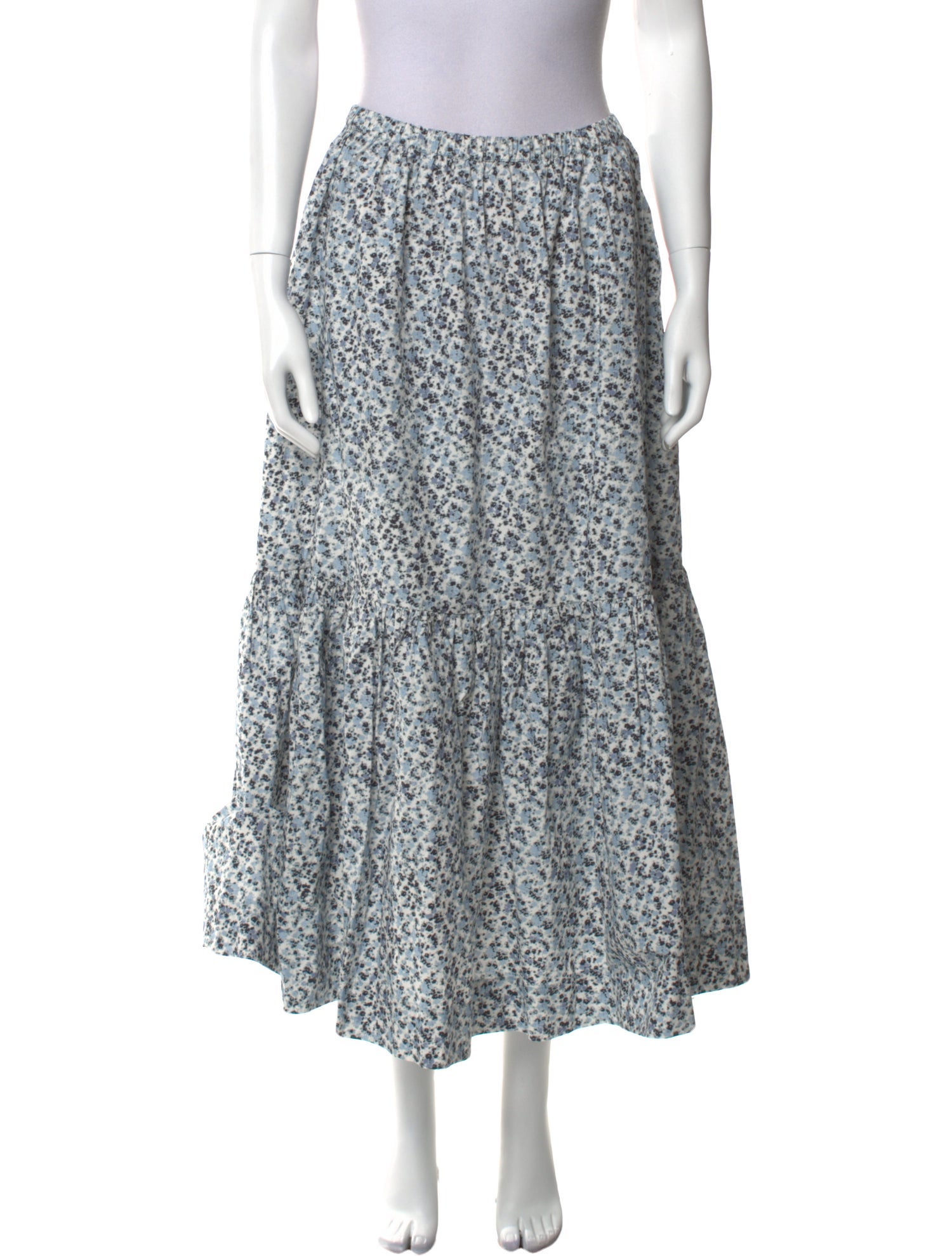 Ganni Floral Print Midi Length Skirt