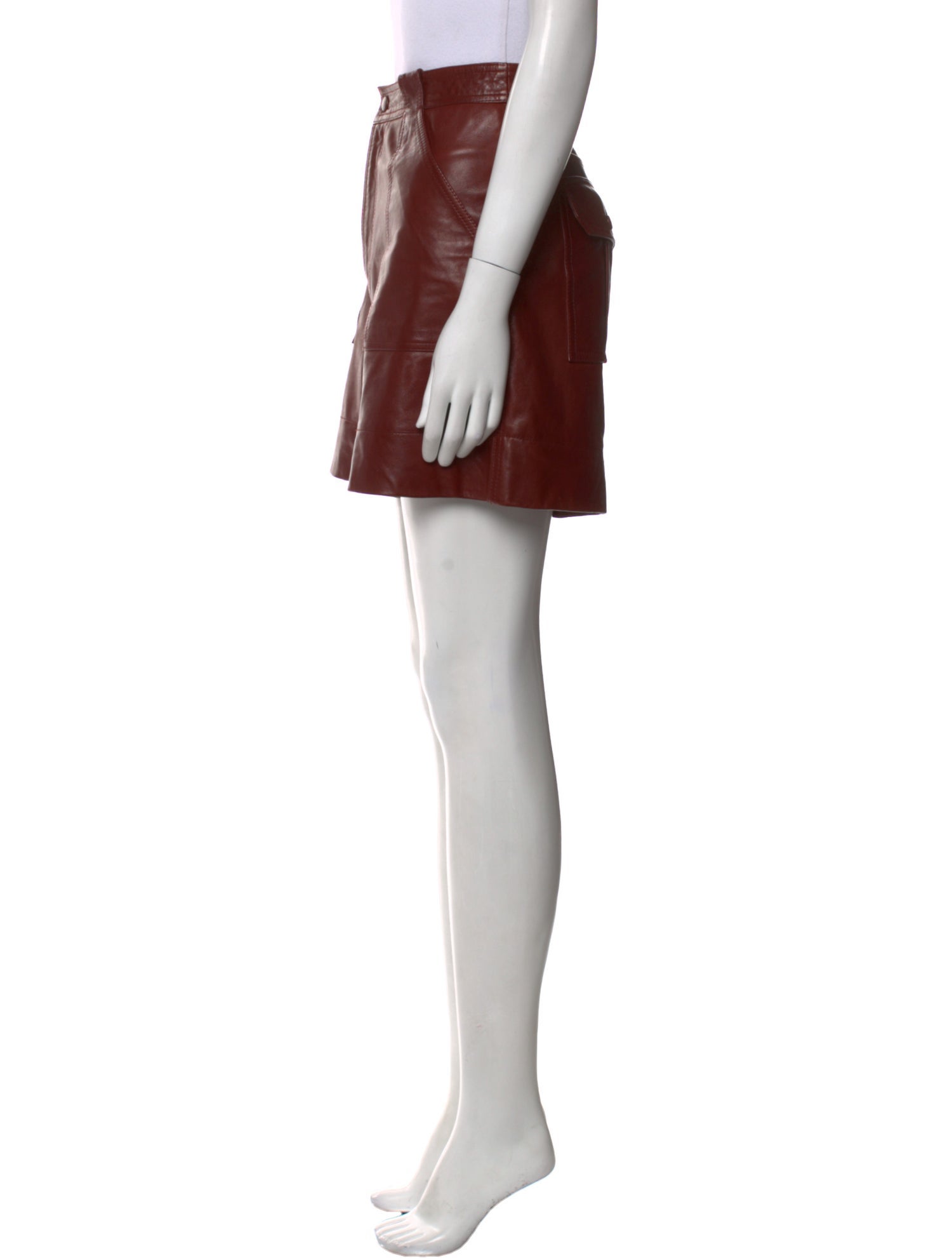 Ganni Lamb Leather Mini Shorts