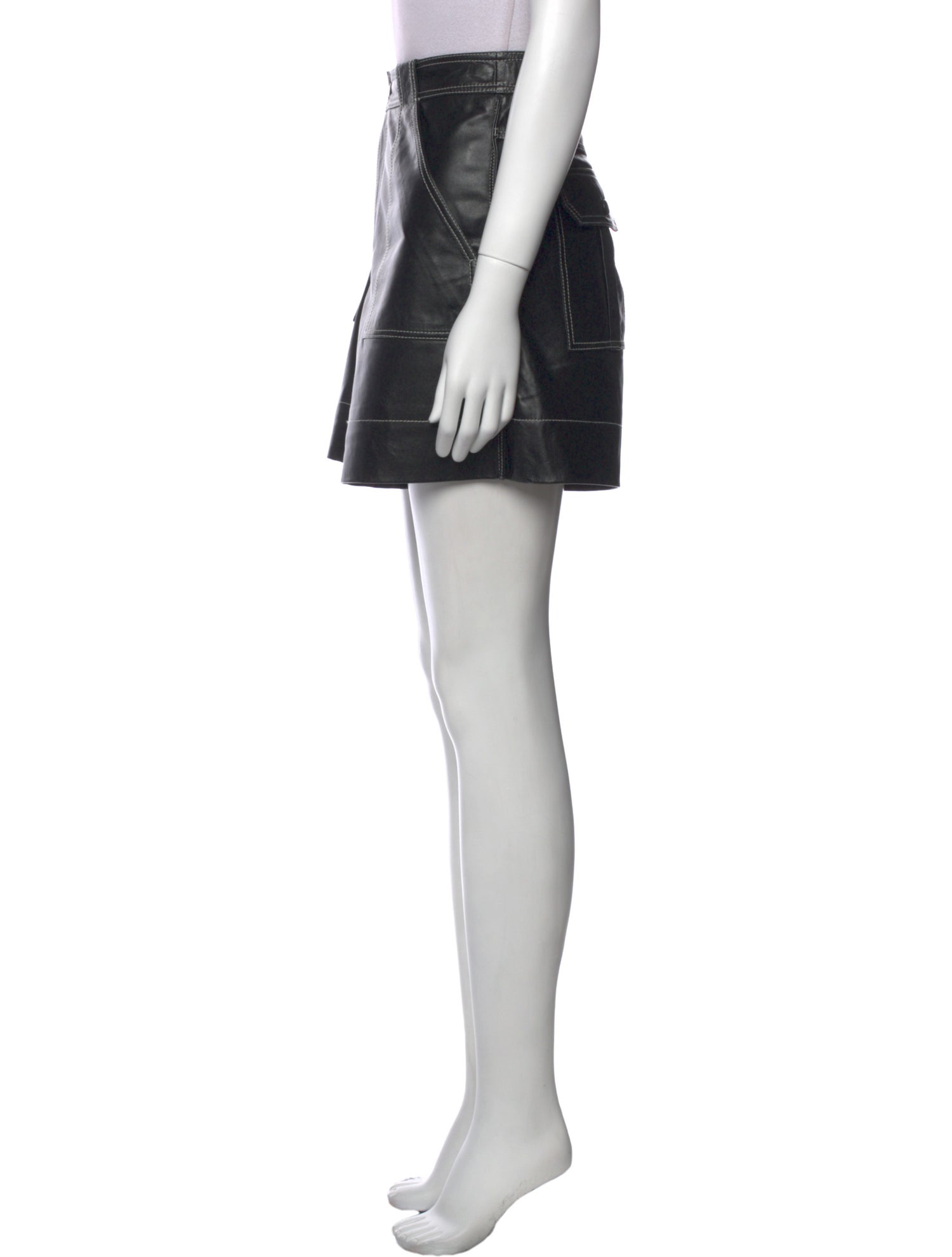 Ganni Lamb Leather Mini Shorts