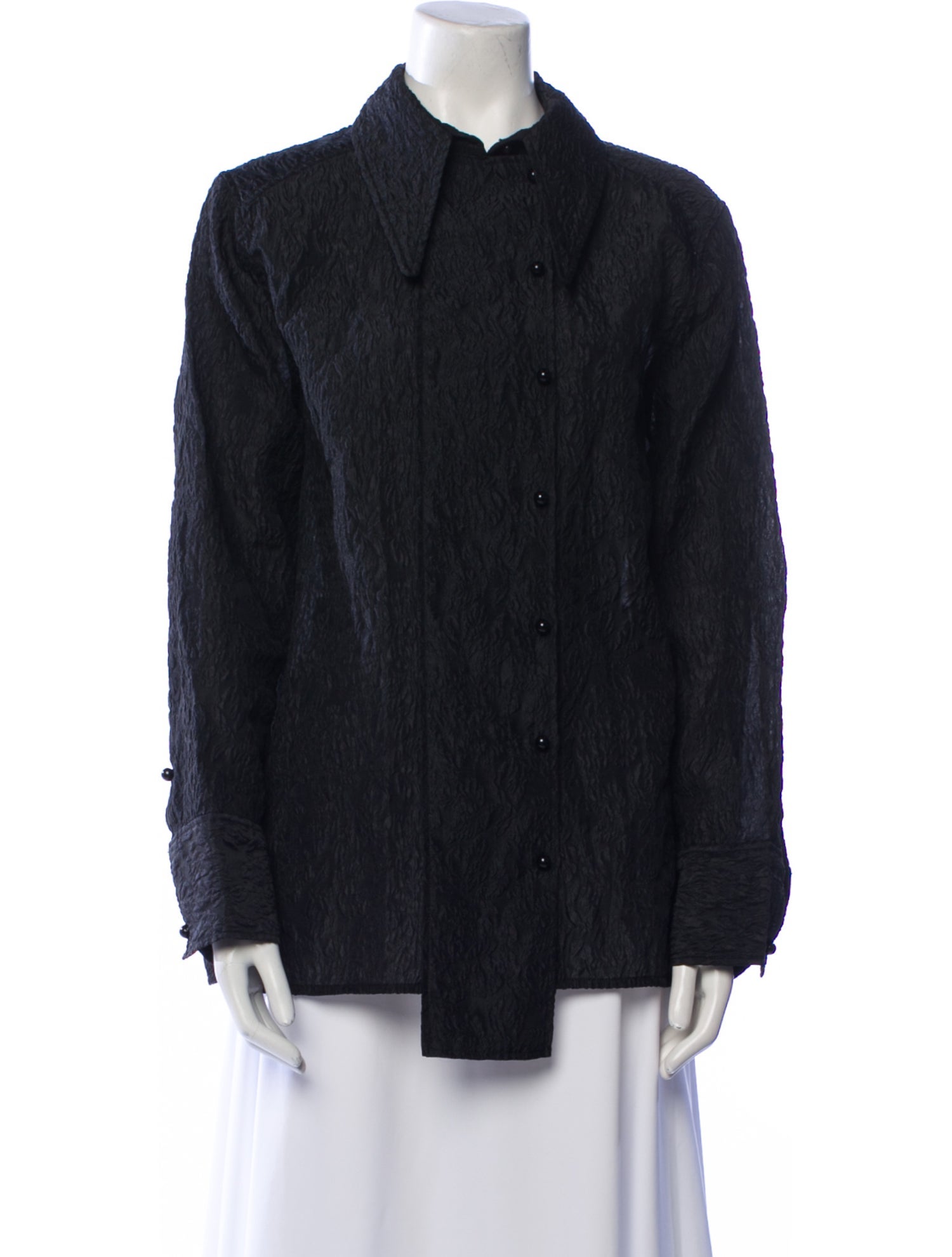 Ganni Long Sleeve Button-Up Top