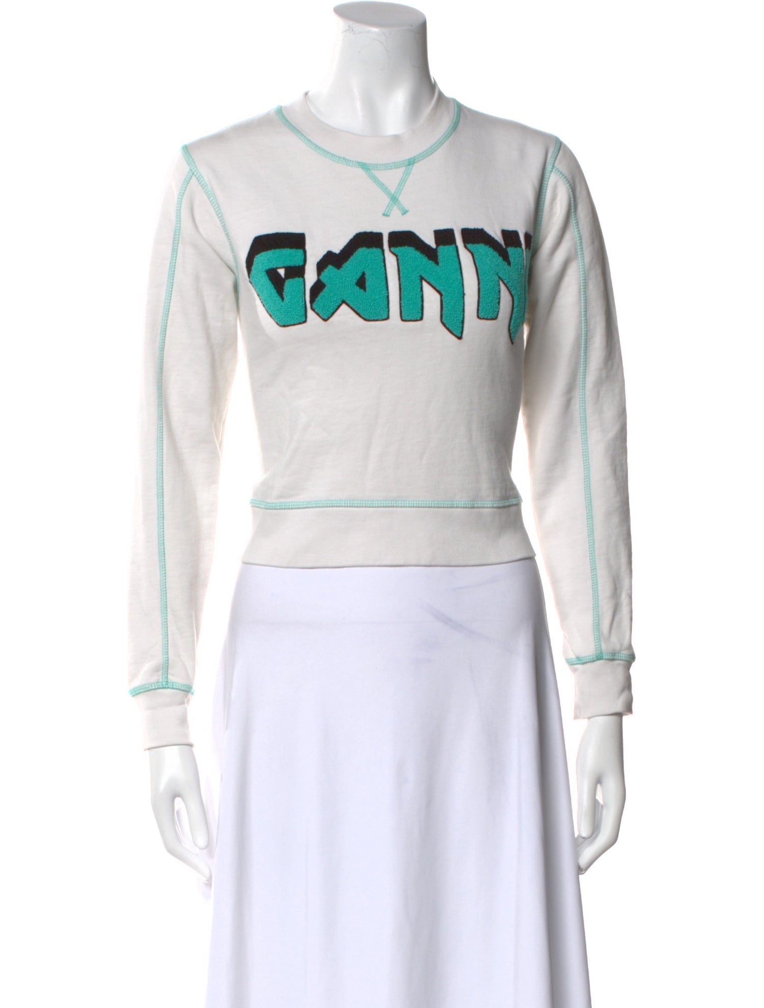 Ganni Graphic Print Crew Neck Sweatshirt