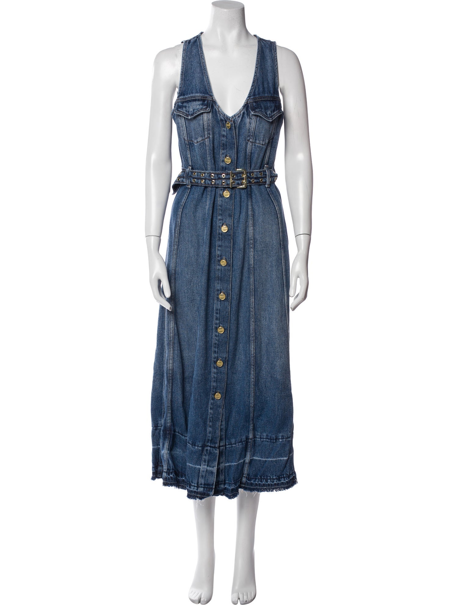 Ganni V-Neck Long Dress