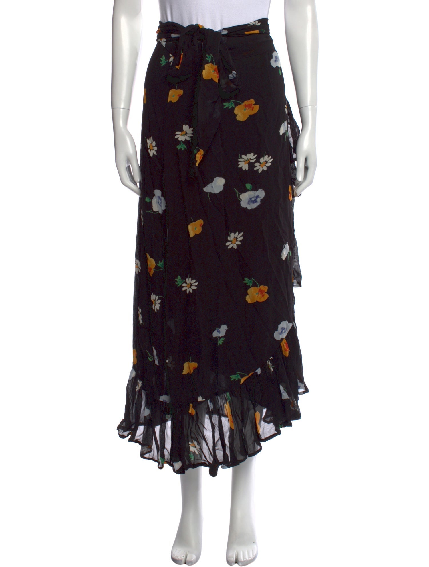 Ganni Floral Print Midi Length Skirt