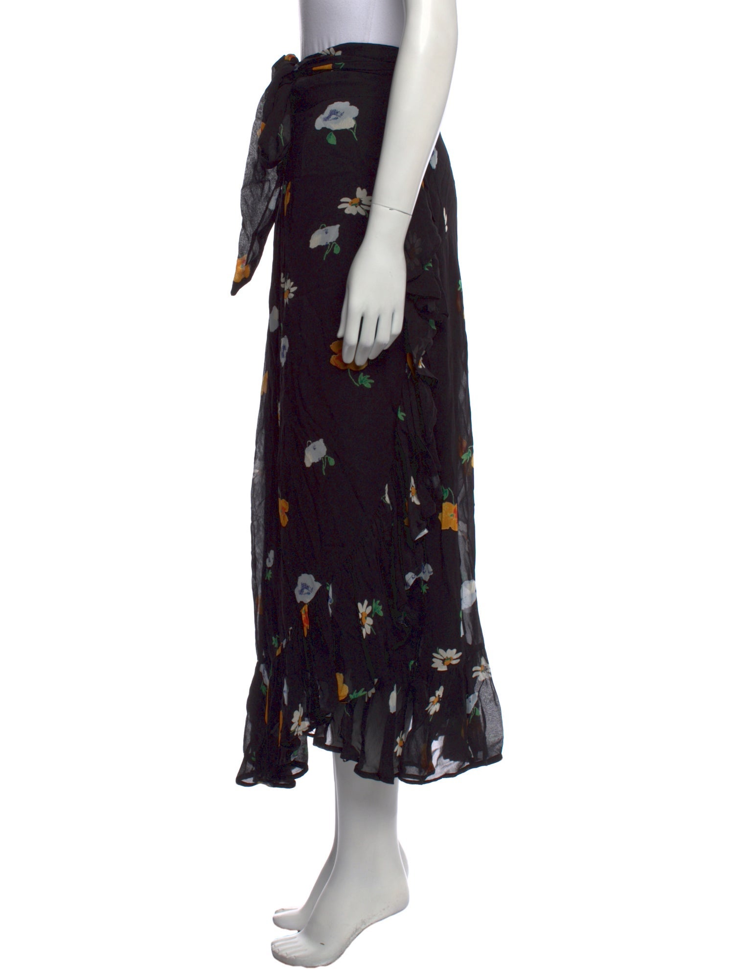 Ganni Floral Print Midi Length Skirt