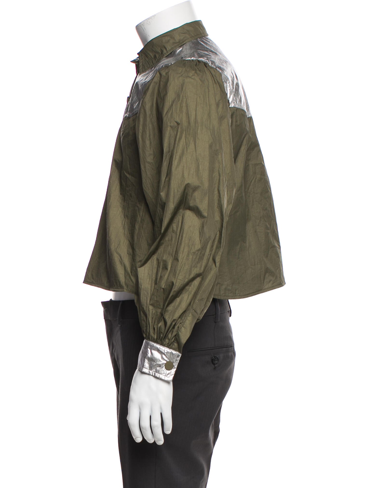 Ganni Colorblock Pattern Long Sleeve Western Shirt