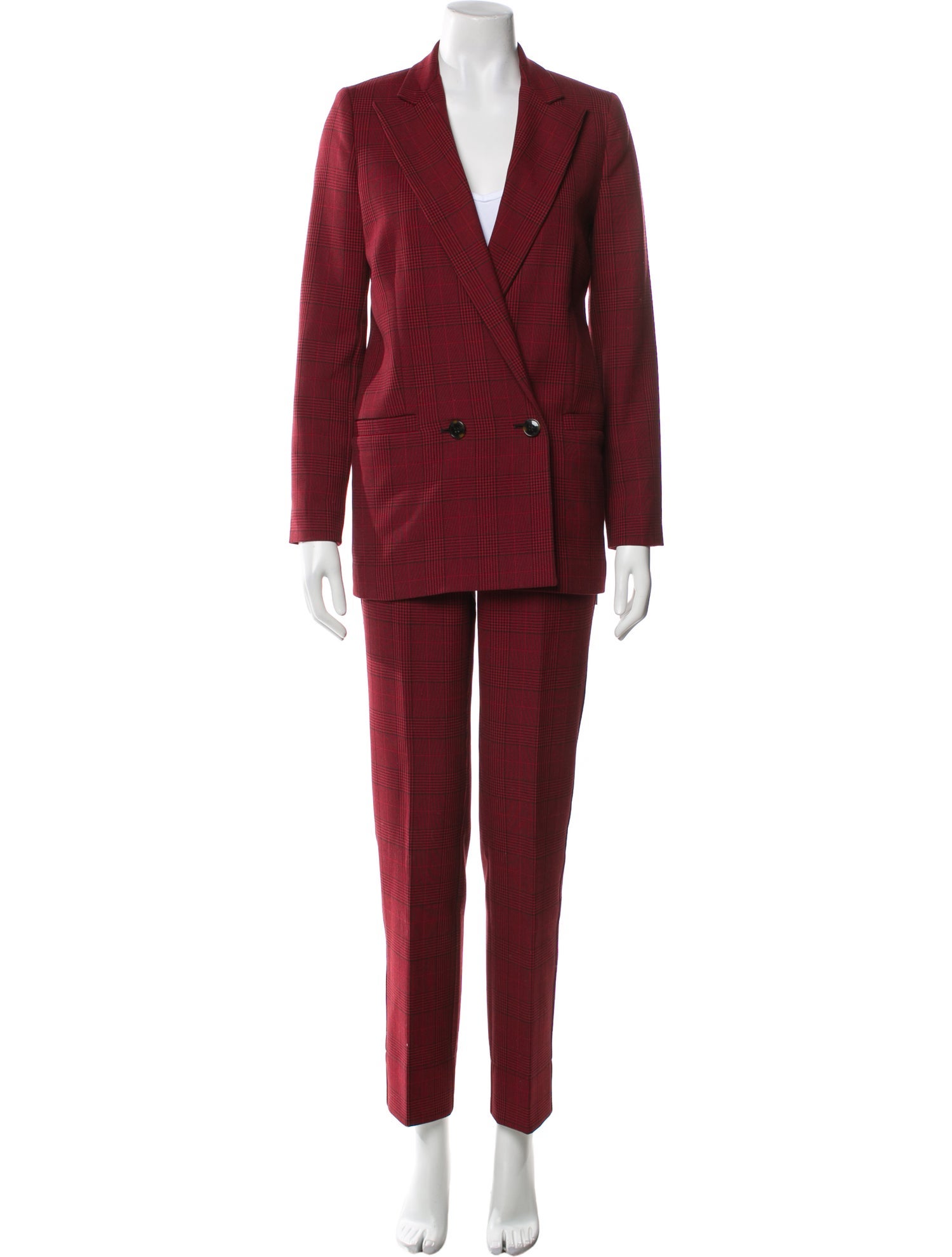 Ganni Plaid Print Pantsuit