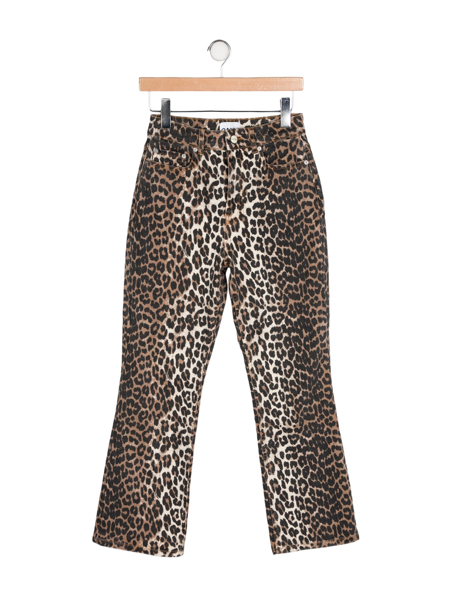 Ganni Animal Print Wide Leg Pants