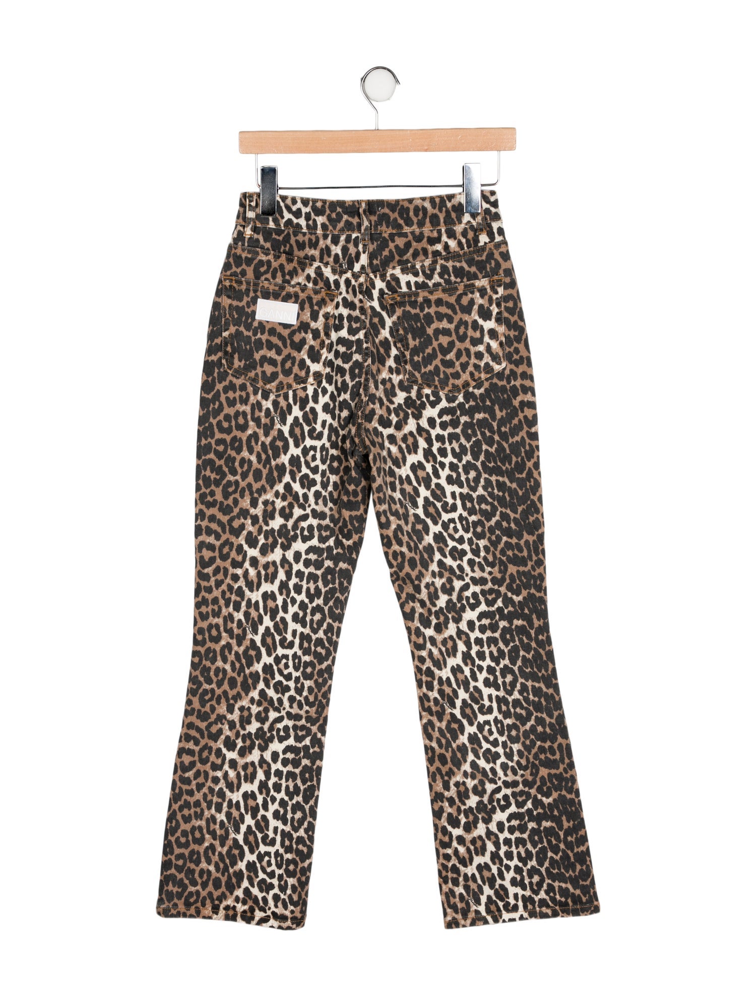 Ganni Animal Print Wide Leg Pants