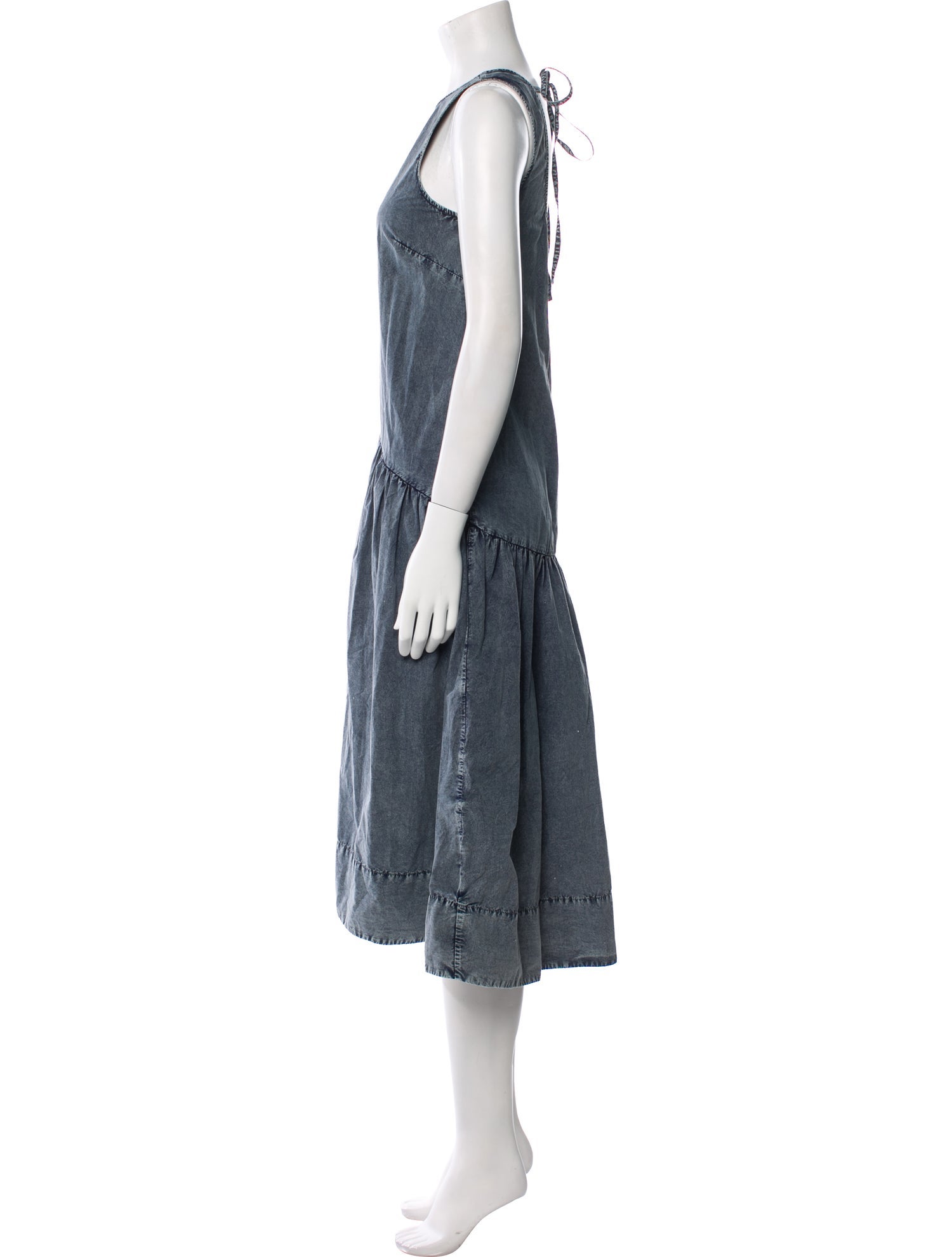 Ganni Crew Neck Midi Length Dress