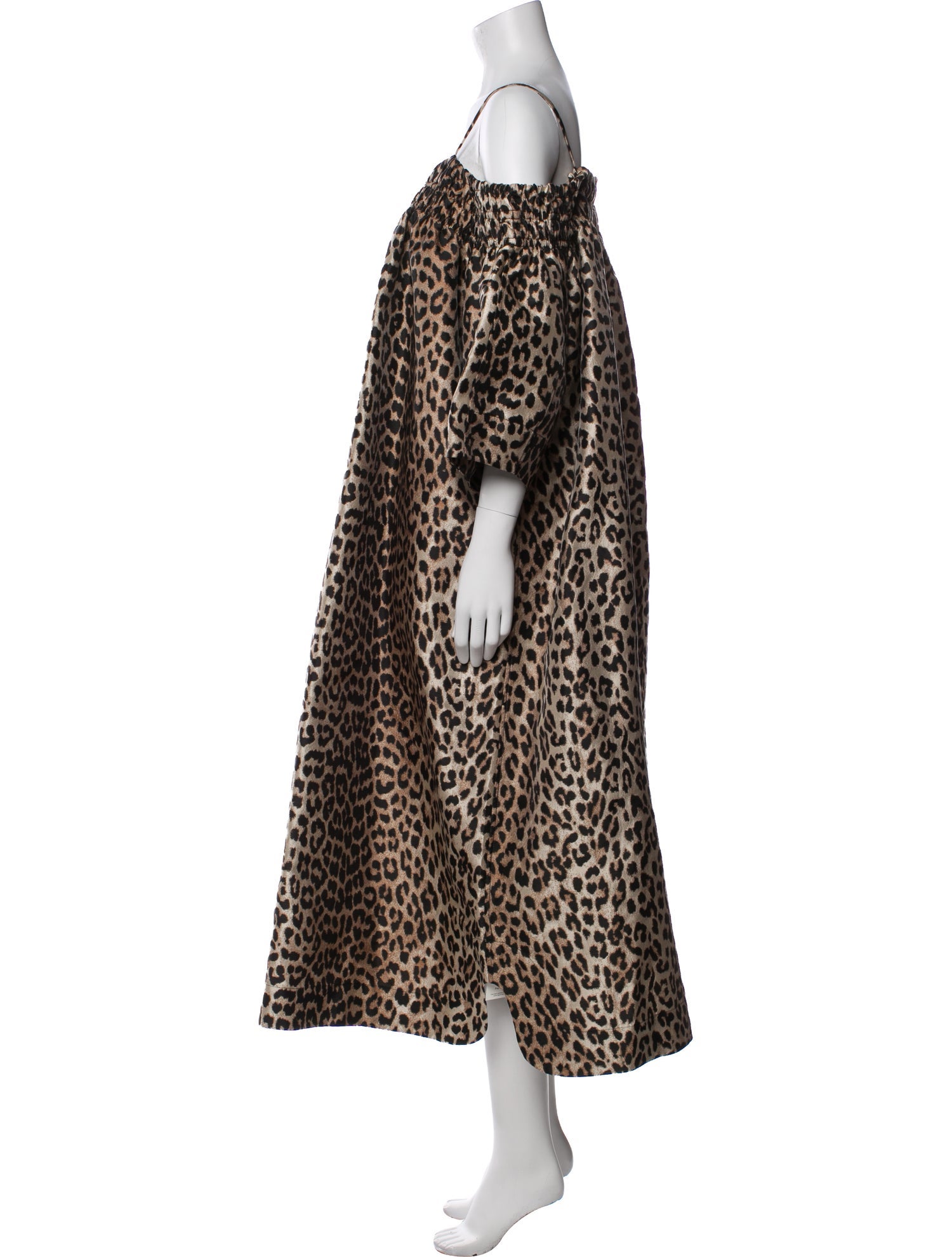 Ganni Animal Print Midi Length Dress