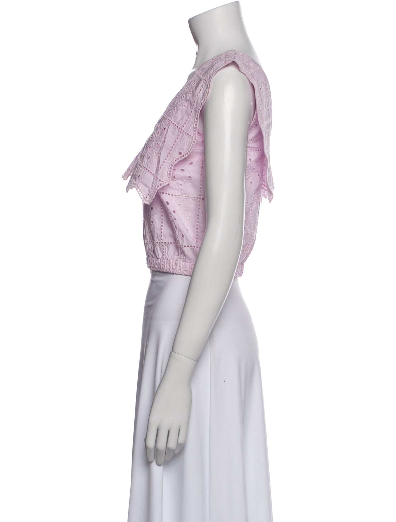 Ganni Printed V-Neck Crop Top