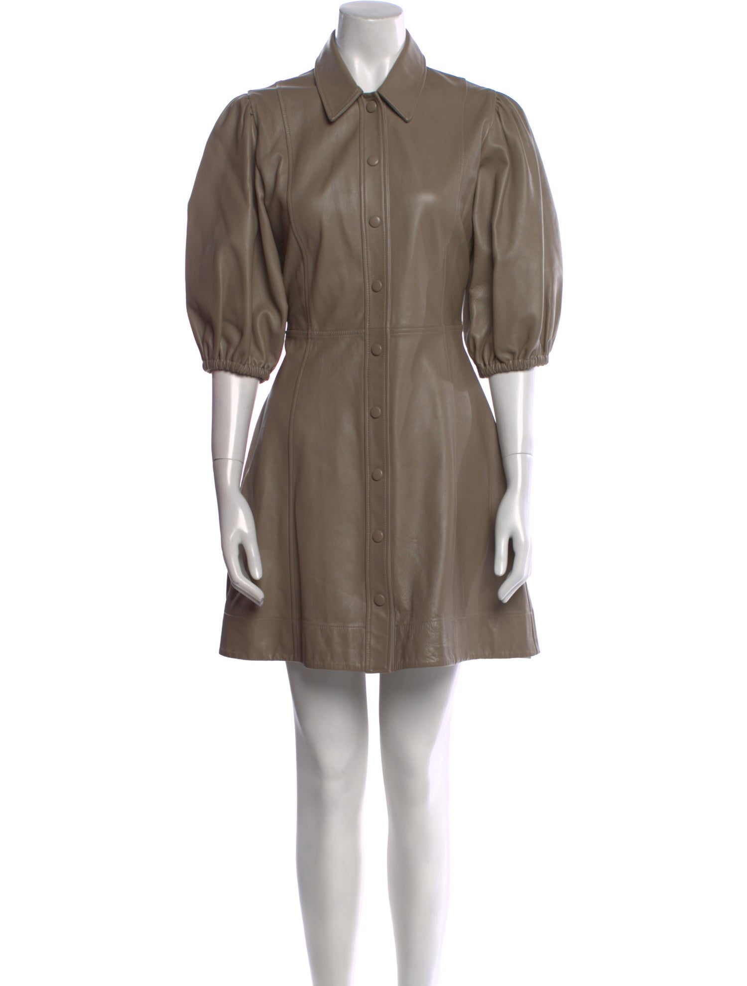 Ganni Lamb Leather Mini Dress