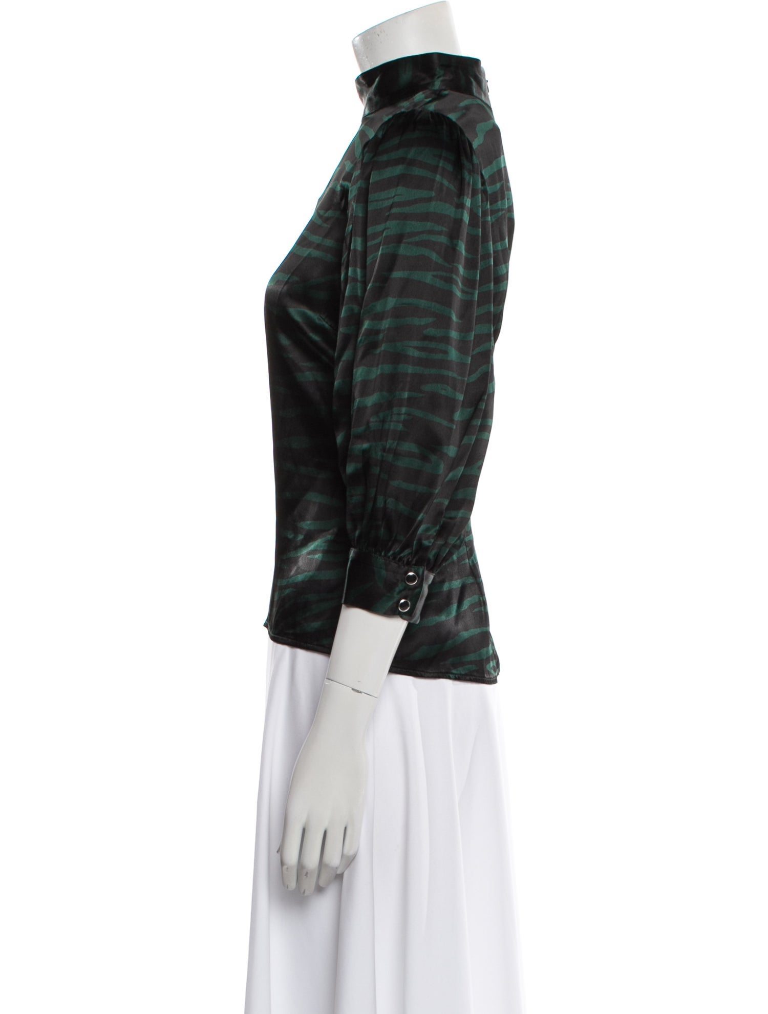 Ganni Animal Print Mock Neck Blouse w/ Tags