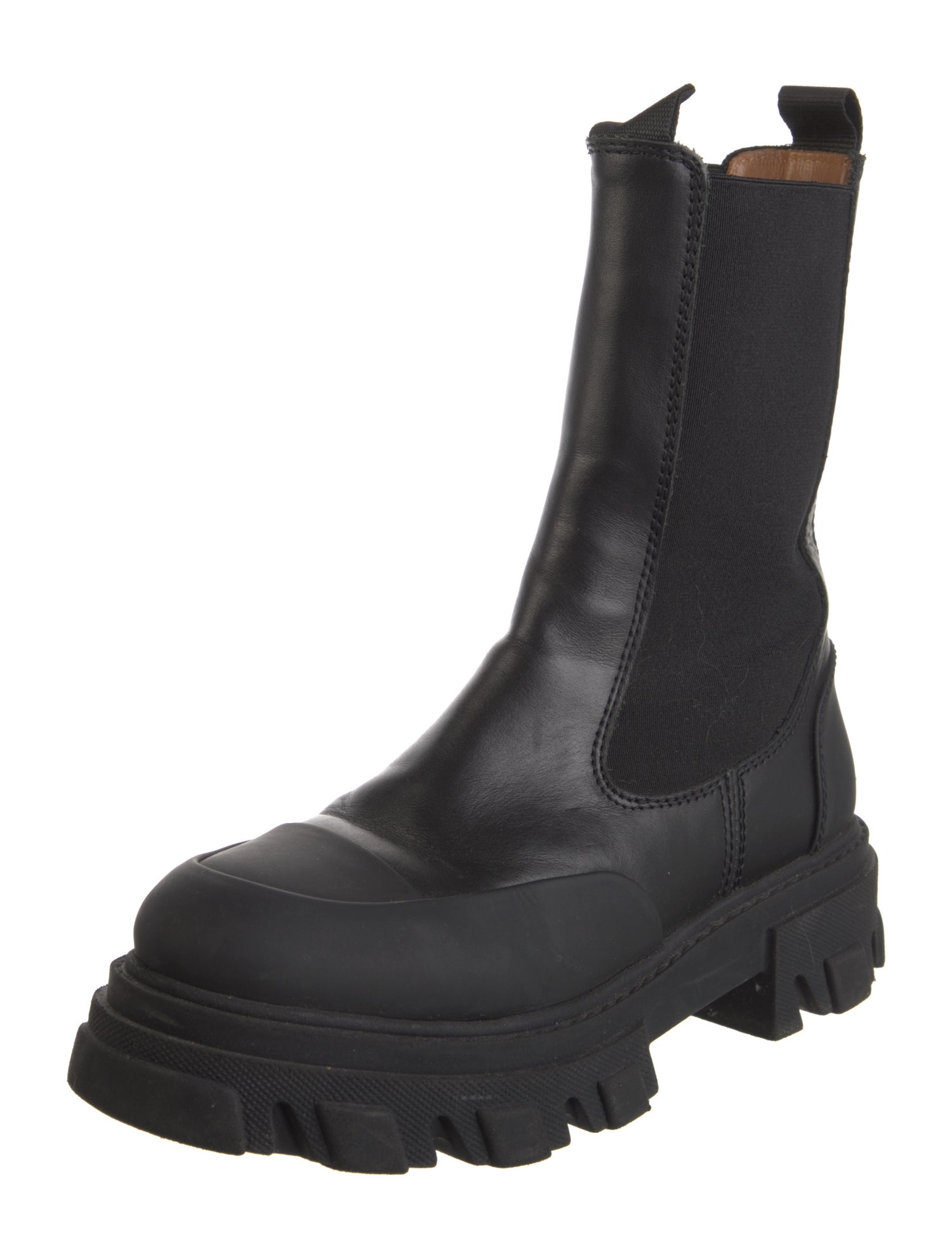 Ganni Leather Chelsea Boots