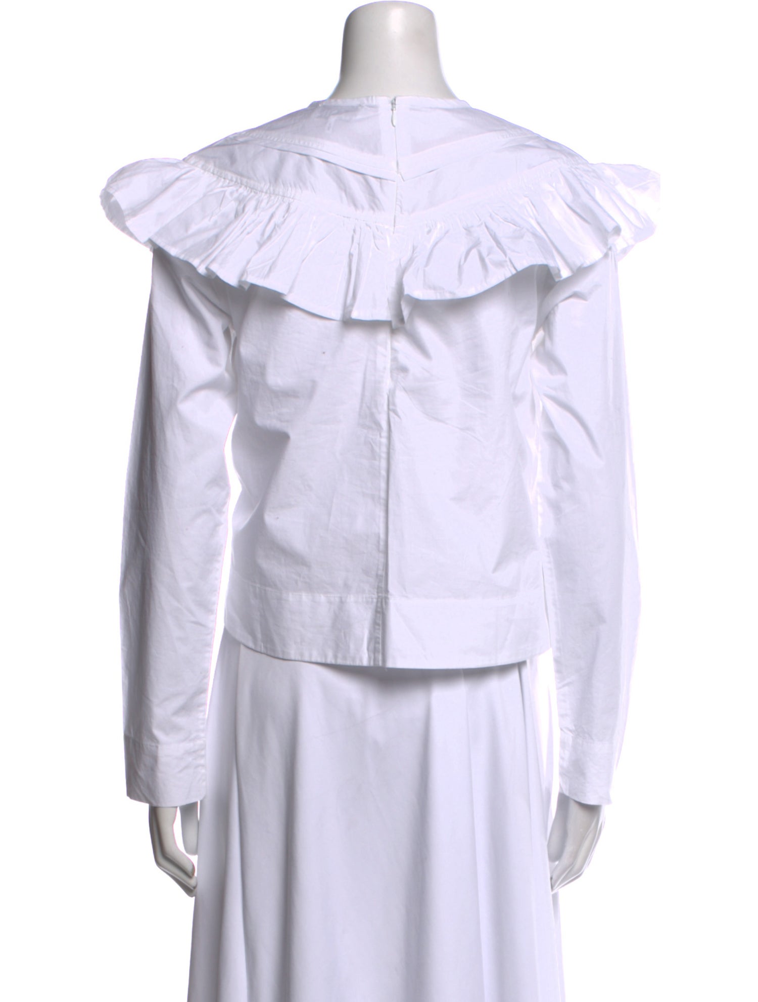 Ganni Mock Neck Long Sleeve Blouse