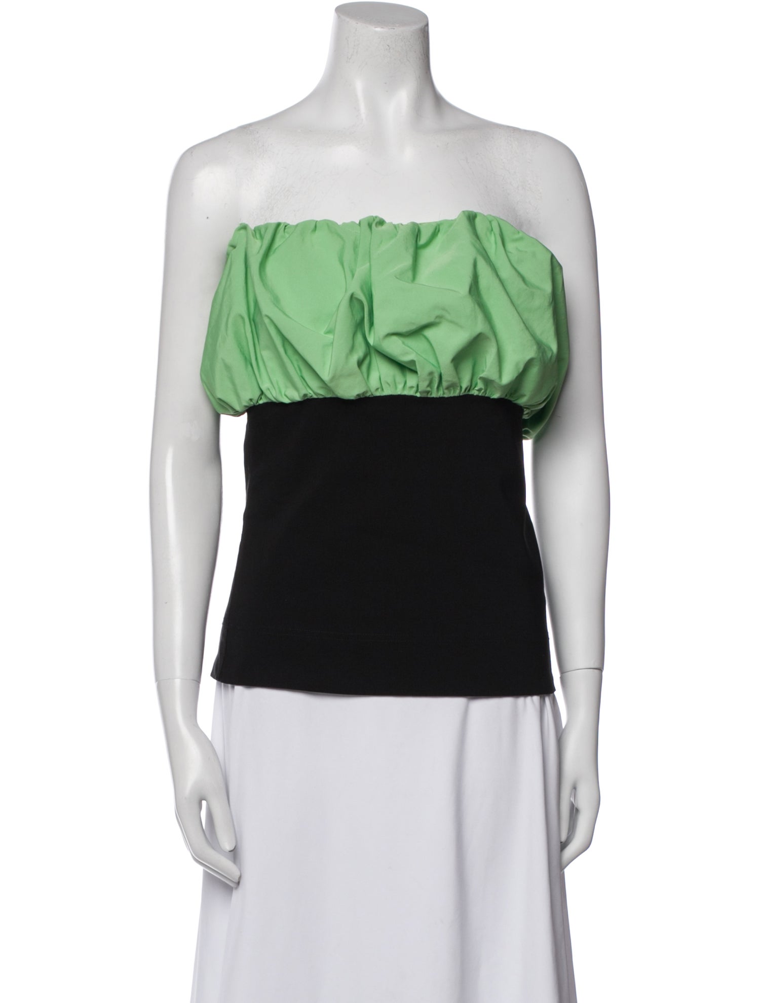 Ganni Colorblock Pattern Strapless Top
