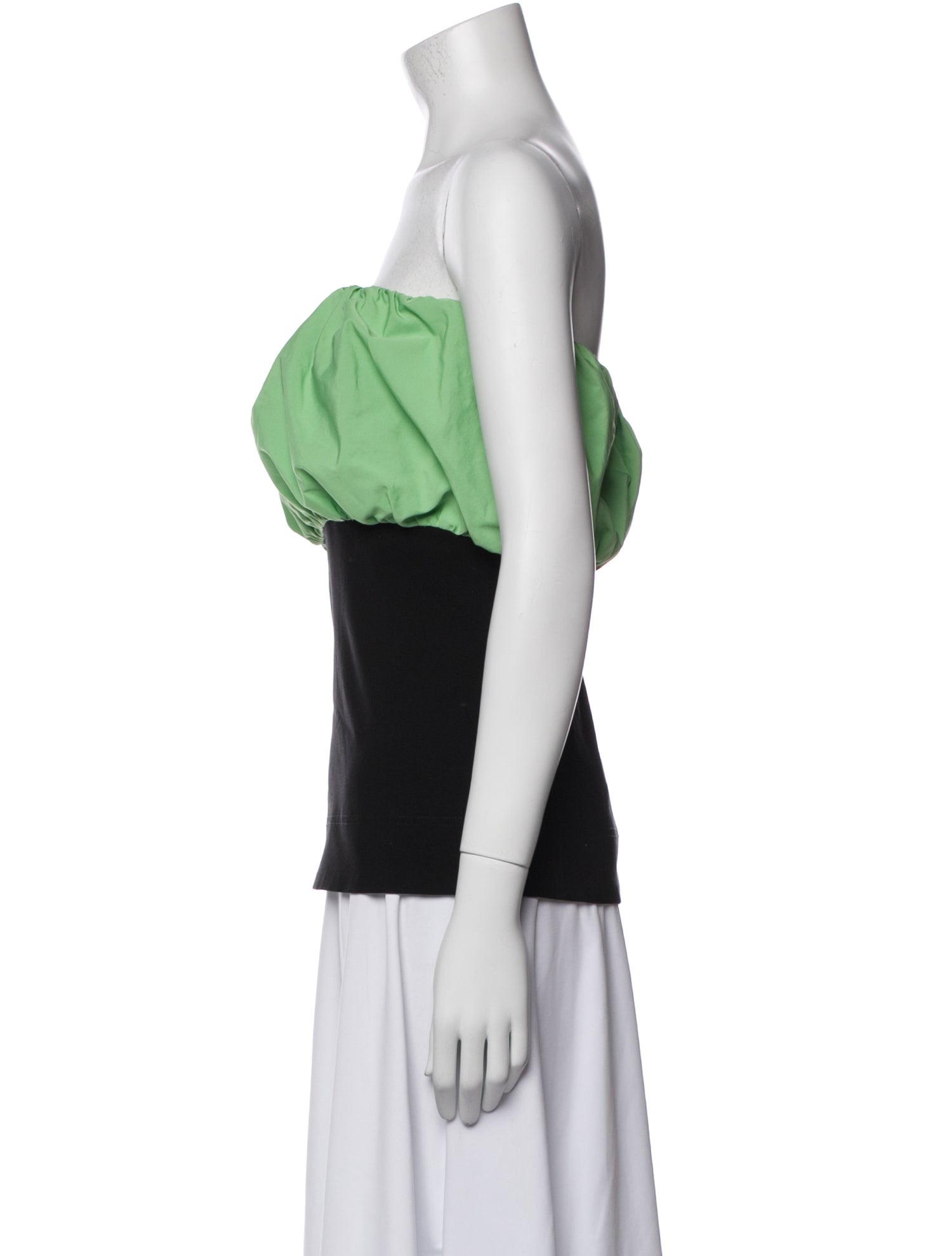 Ganni Colorblock Pattern Strapless Top