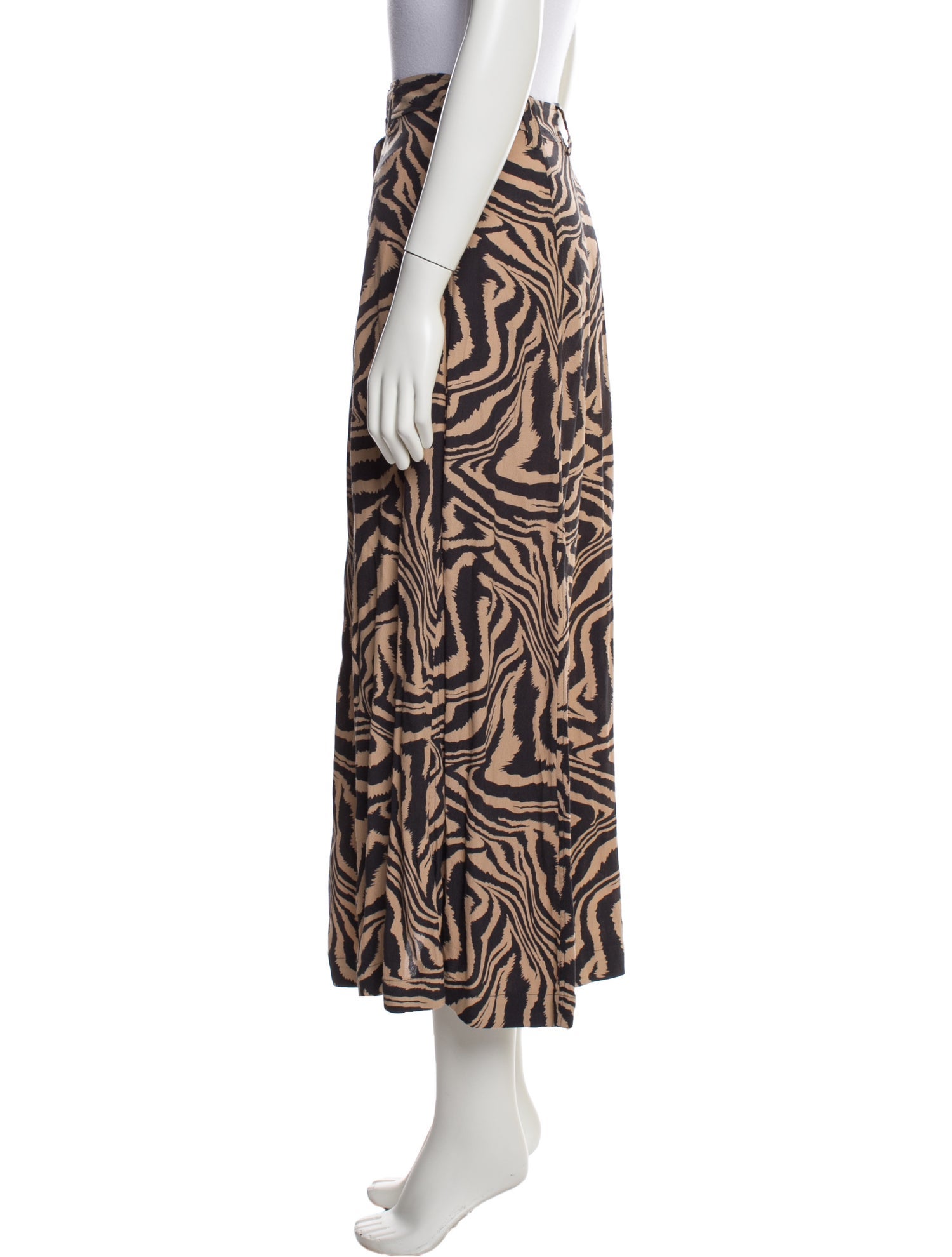 Ganni Animal Print Midi Length Skirt