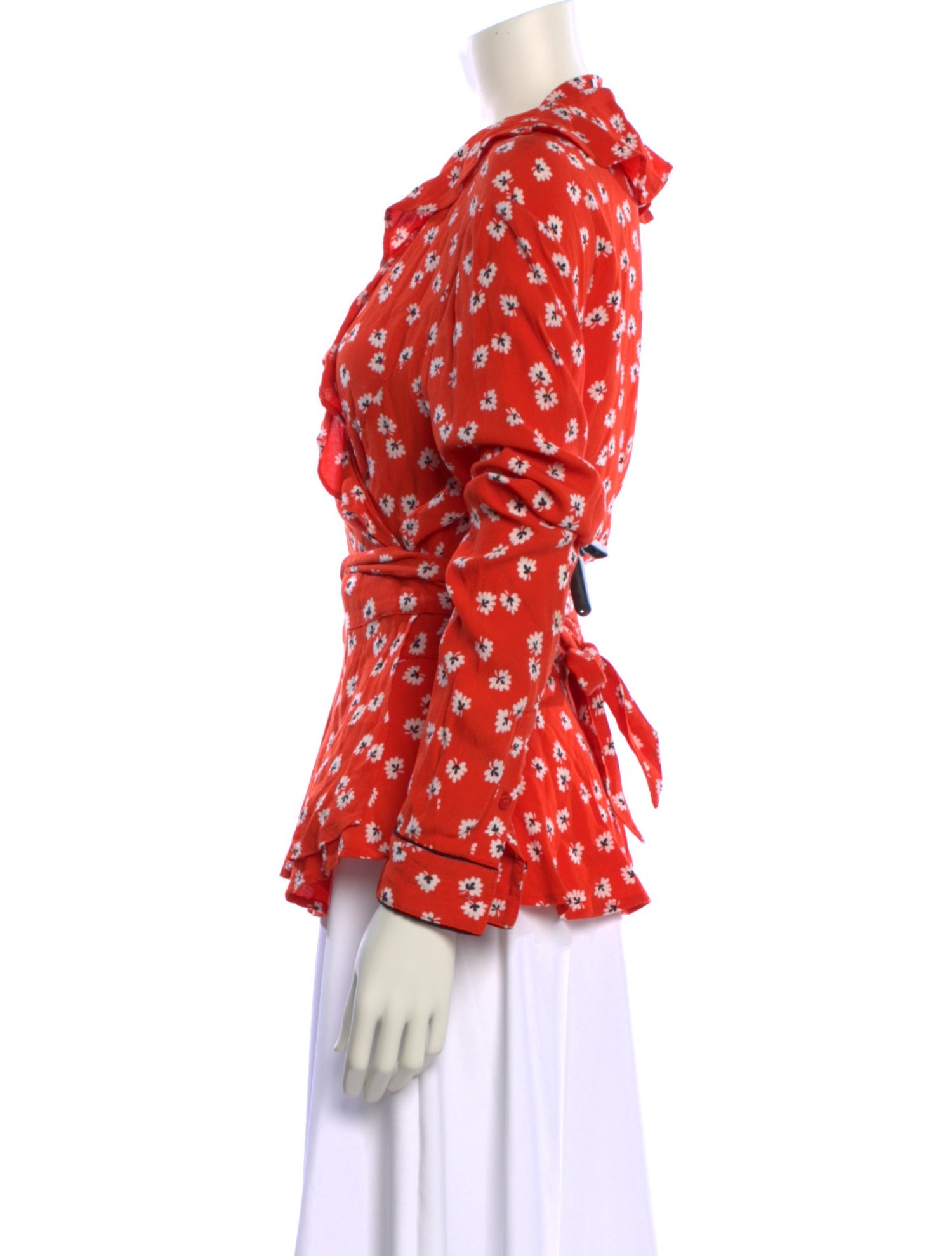 Ganni Floral Print Long Sleeve Button-Up Top