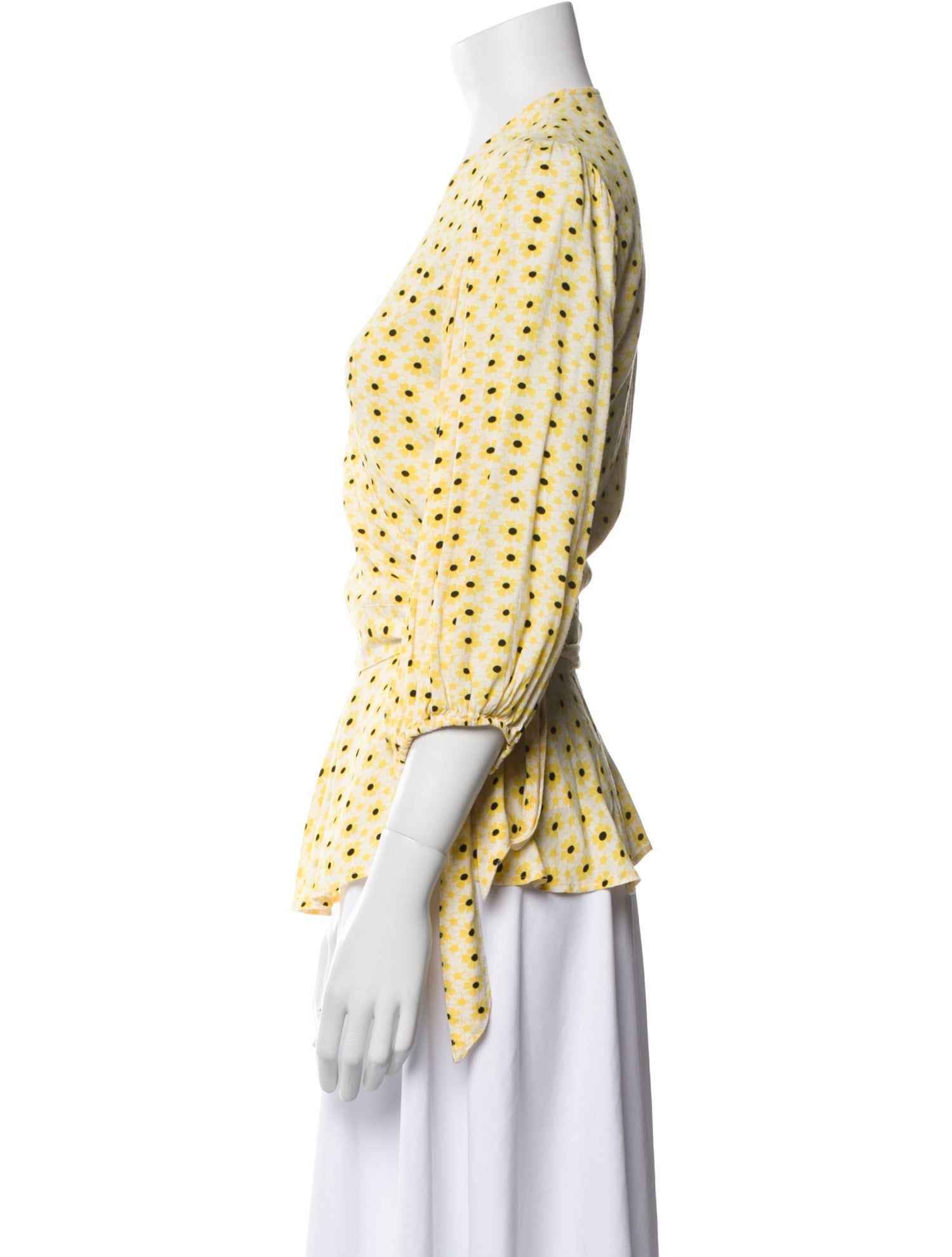 Ganni Floral Print V-Neck Blouse w/ Tags