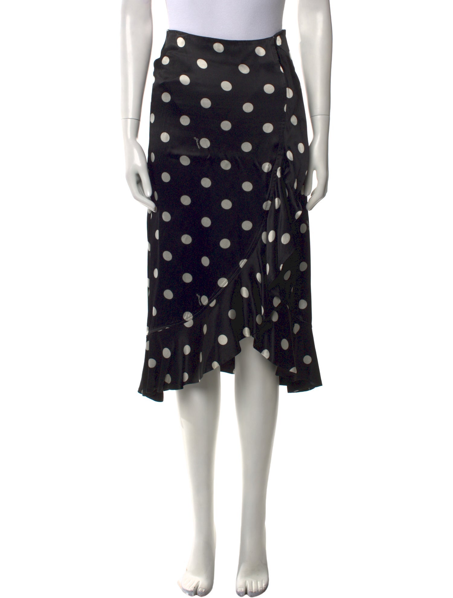 Ganni Polka Dot Print Midi Length Skirt
