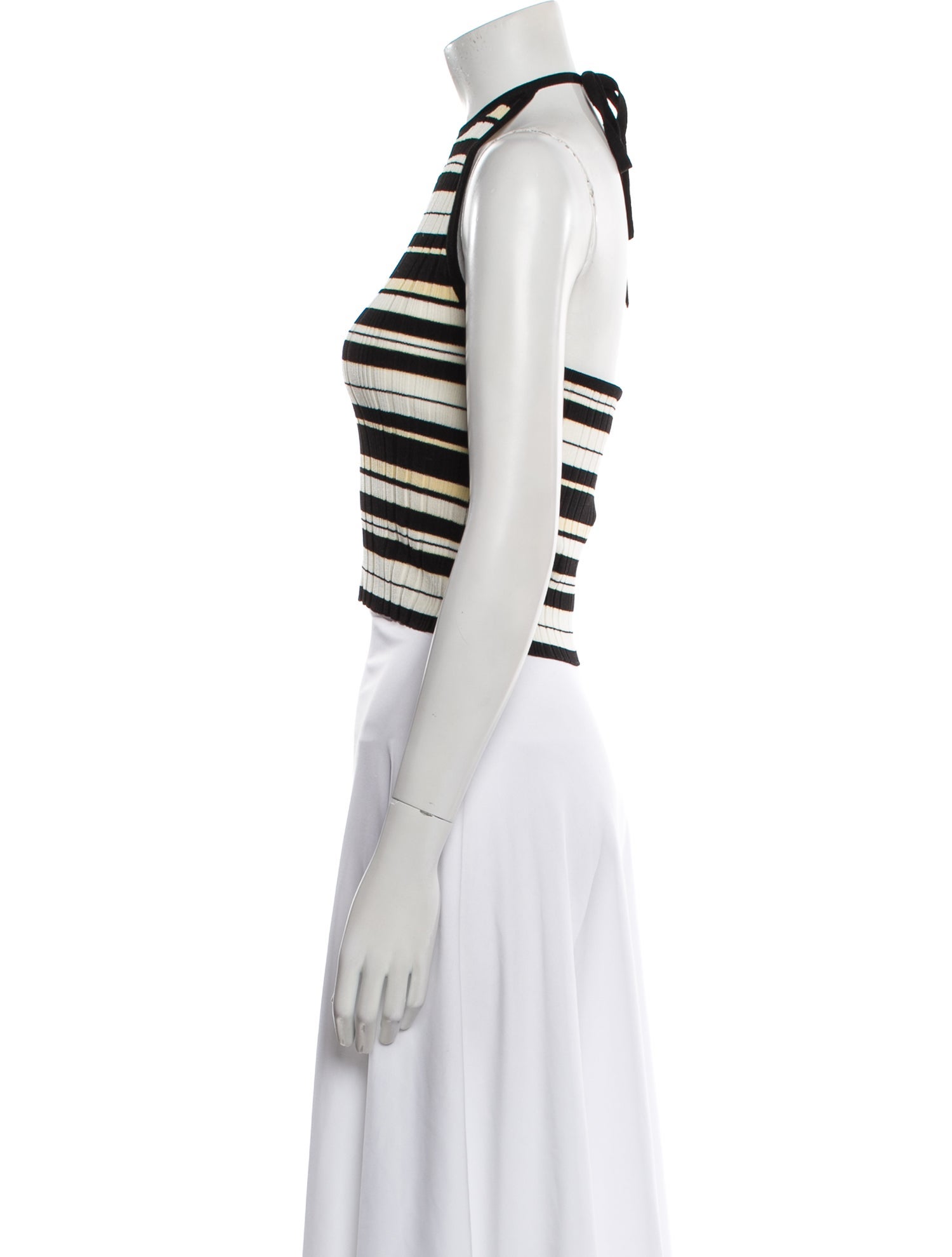 Ganni Striped Halterneck Crop Top