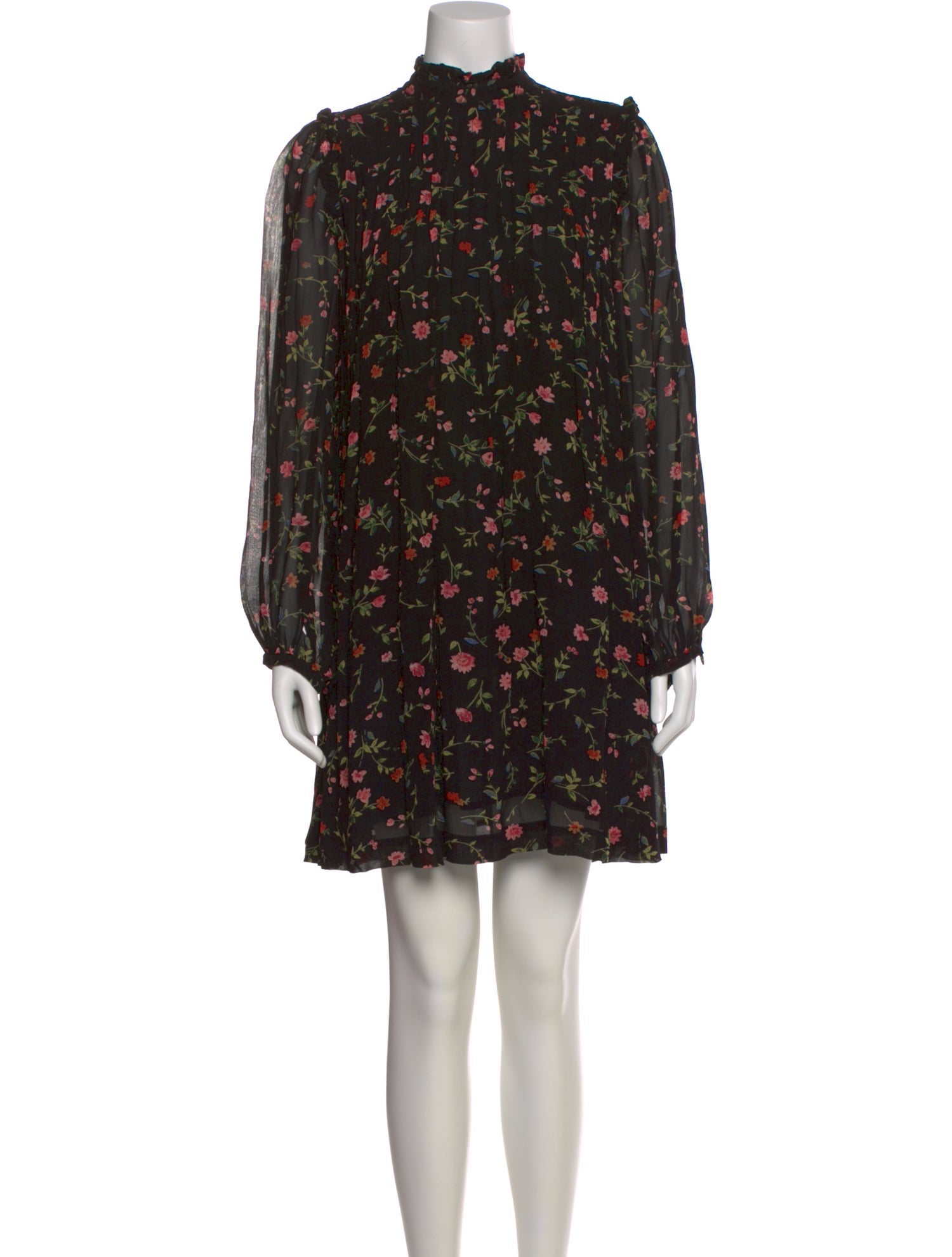 Ganni Floral Print Knee-Length Dress