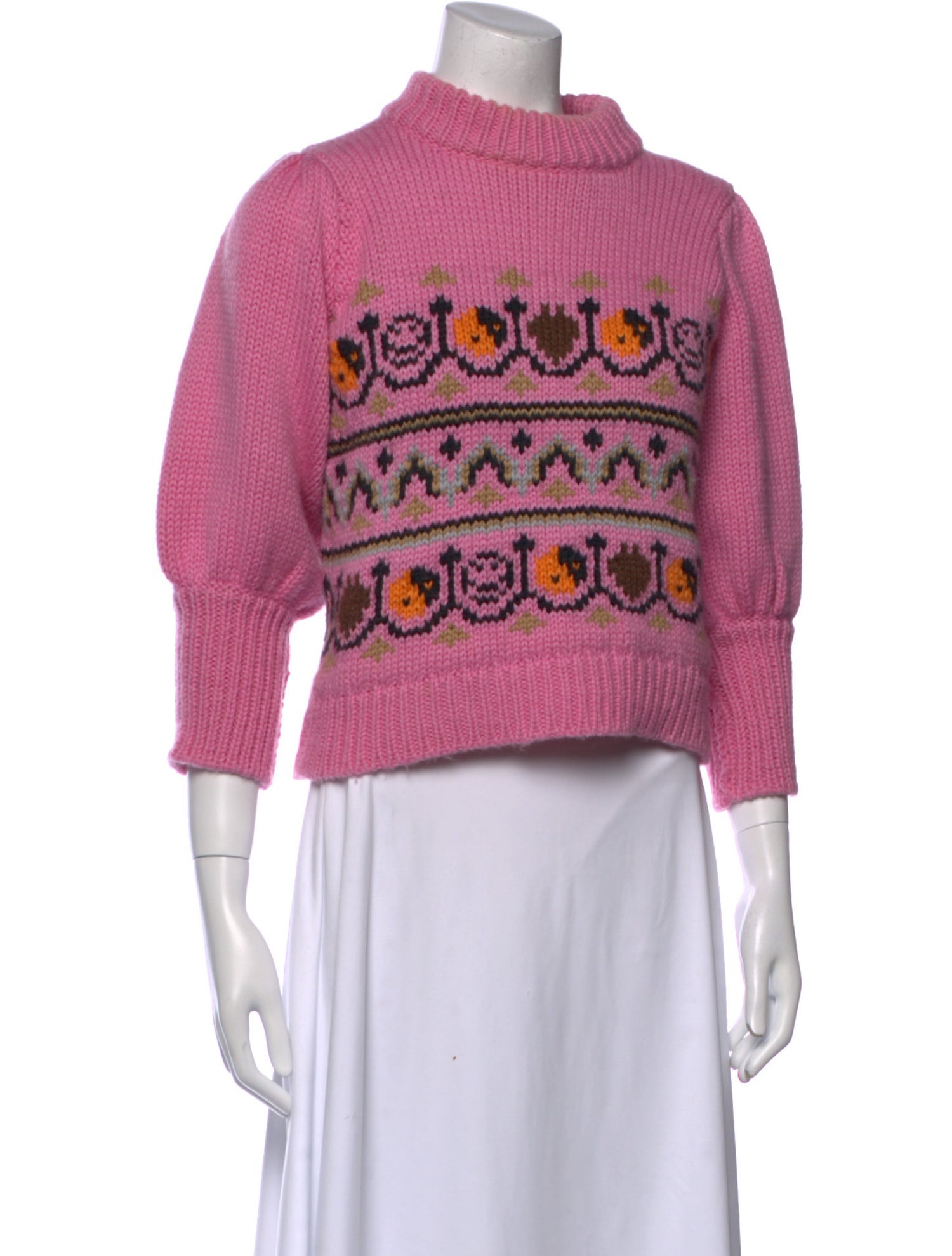 Ganni Merino Wool Printed Sweater