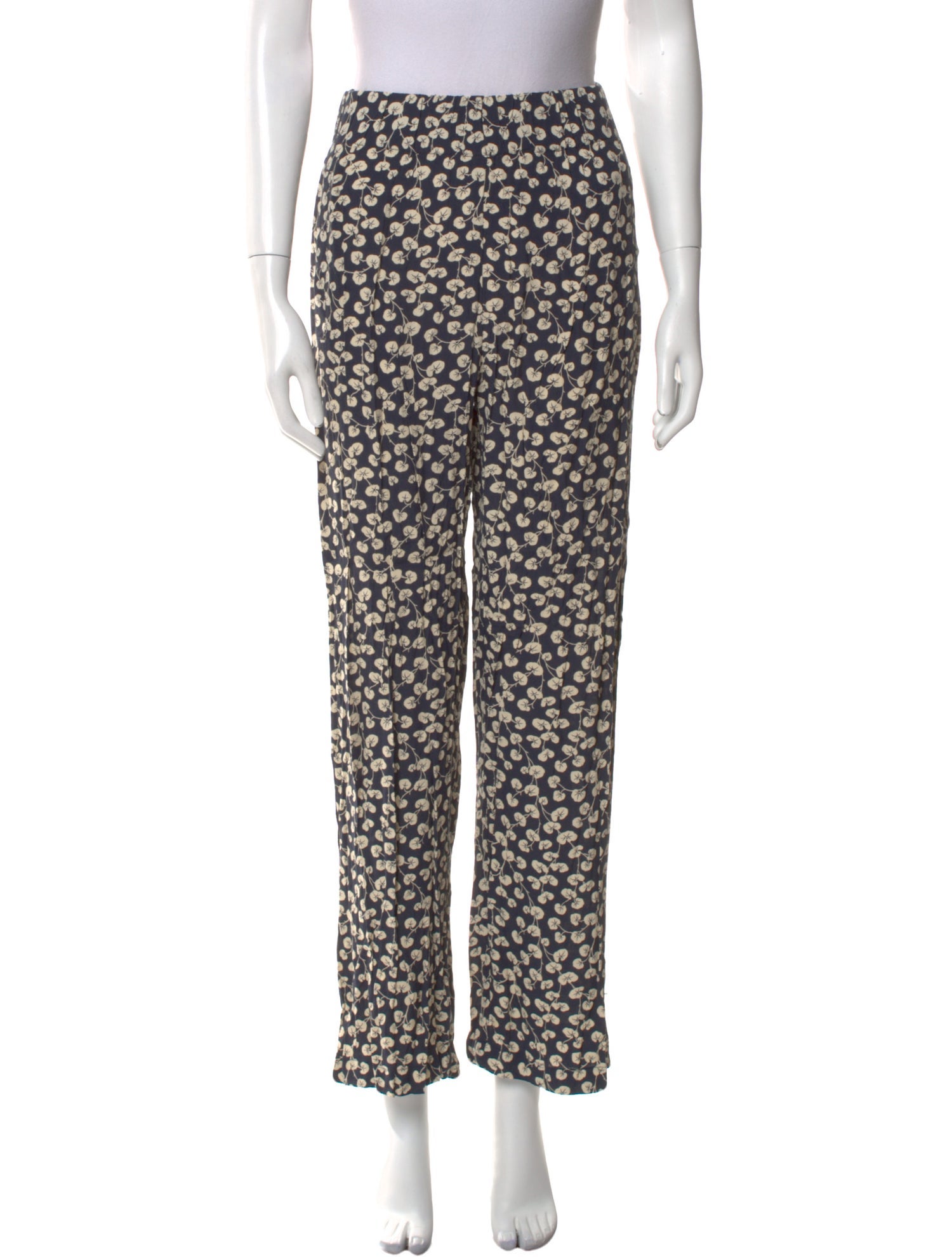 Ganni Floral Print Straight Leg Pants