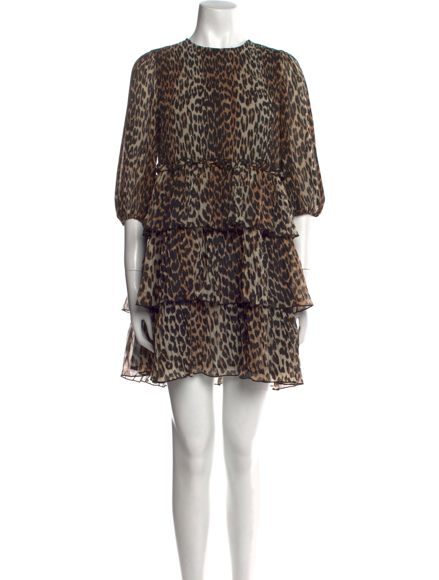 Ganni Animal Print Mini Dress