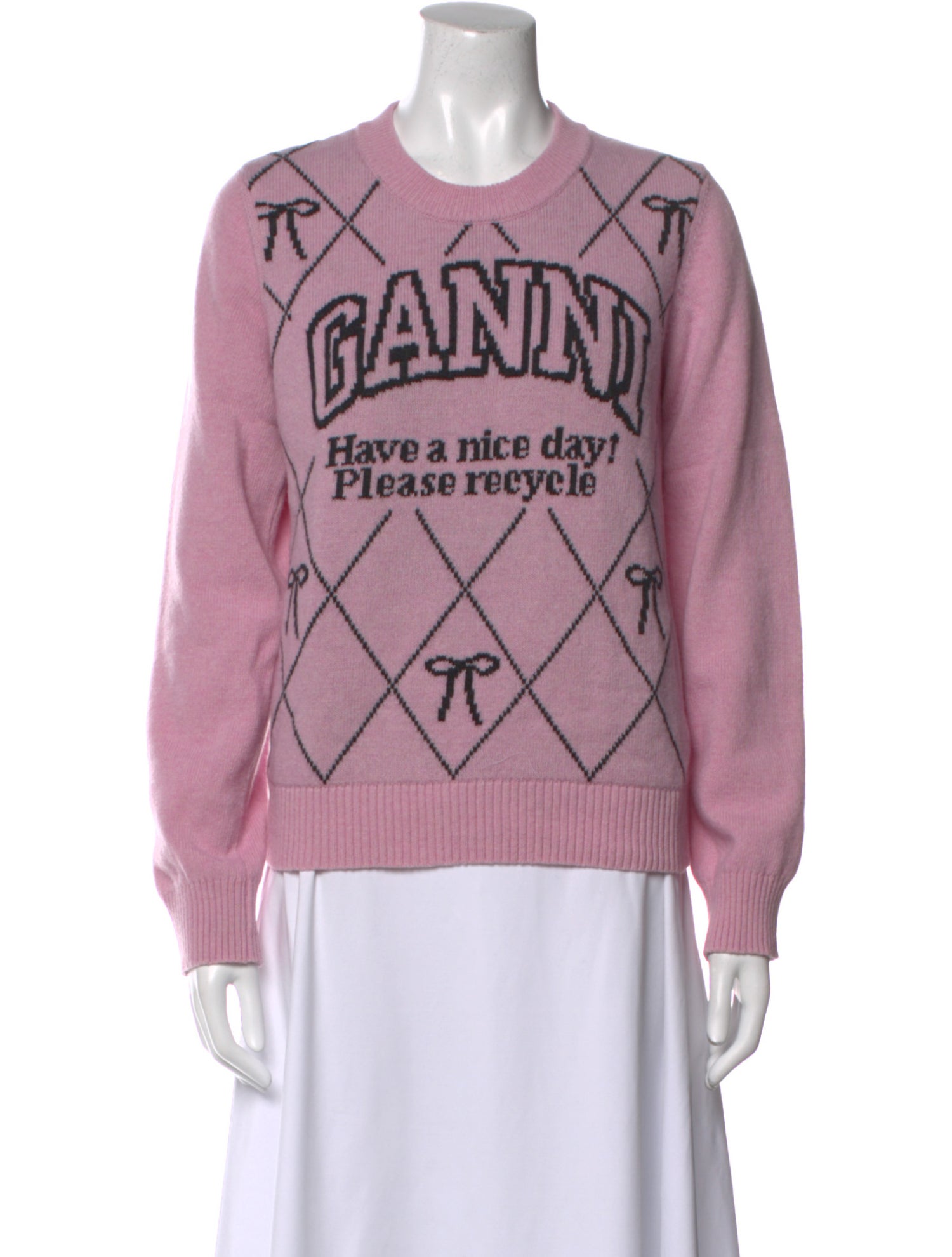 Ganni Printed Scoop Neck Sweater