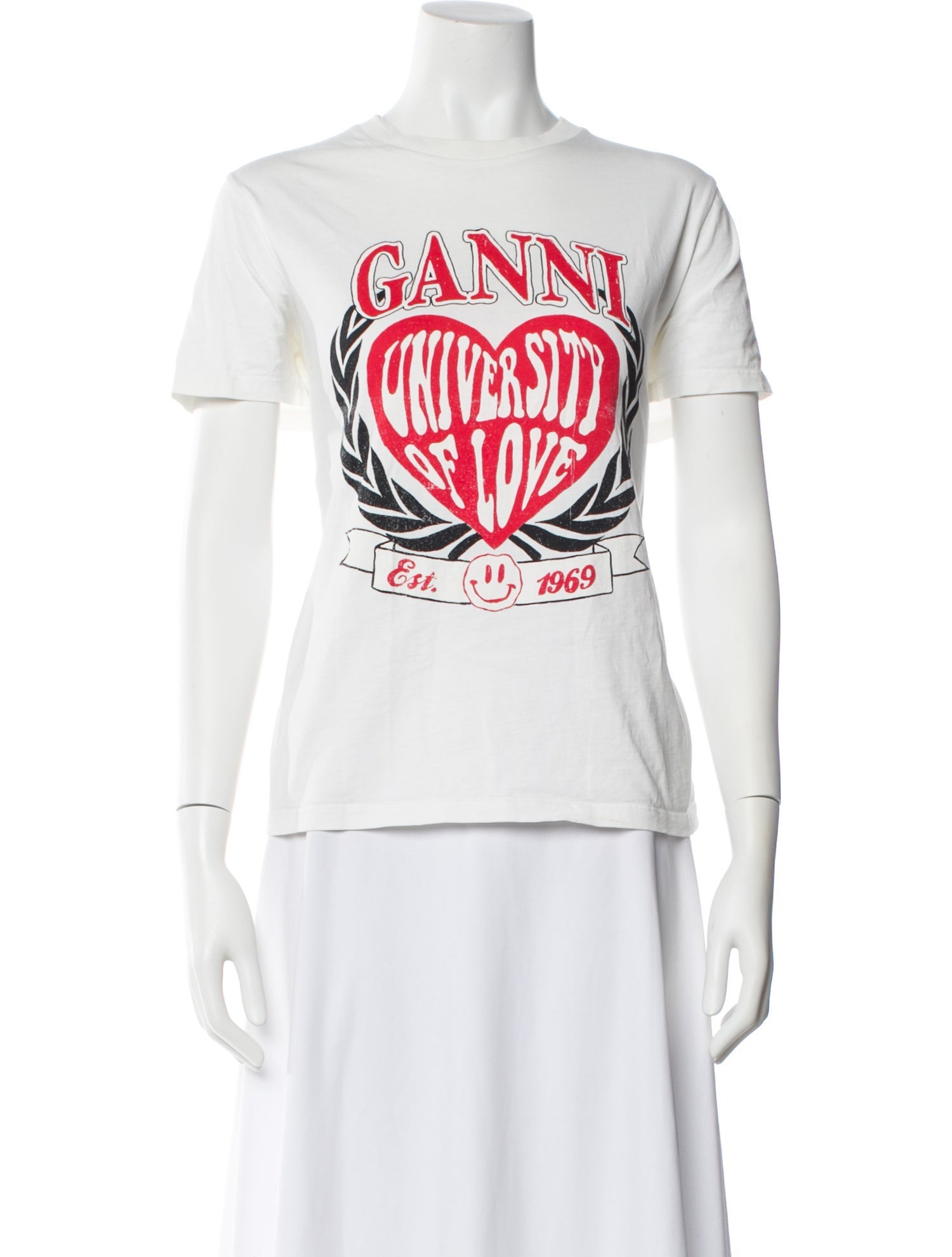 Ganni Graphic Print Crew Neck T-Shirt