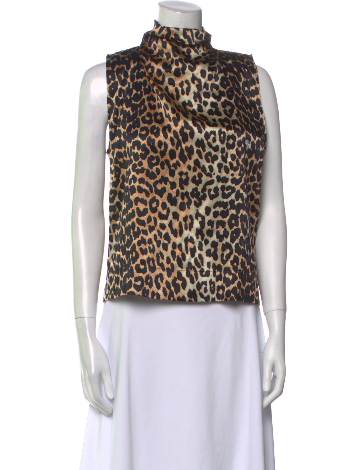 Ganni Silk Animal Print Top w/ Tags