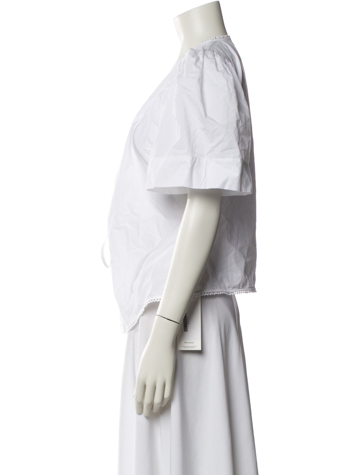 Ganni V-Neck Short Sleeve Blouse