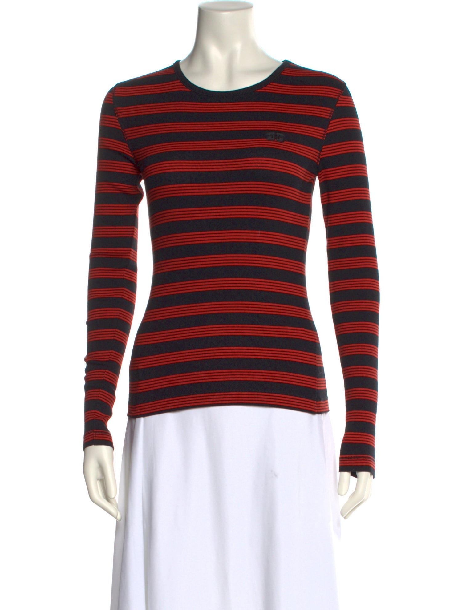 Ganni Striped Crew Neck Top